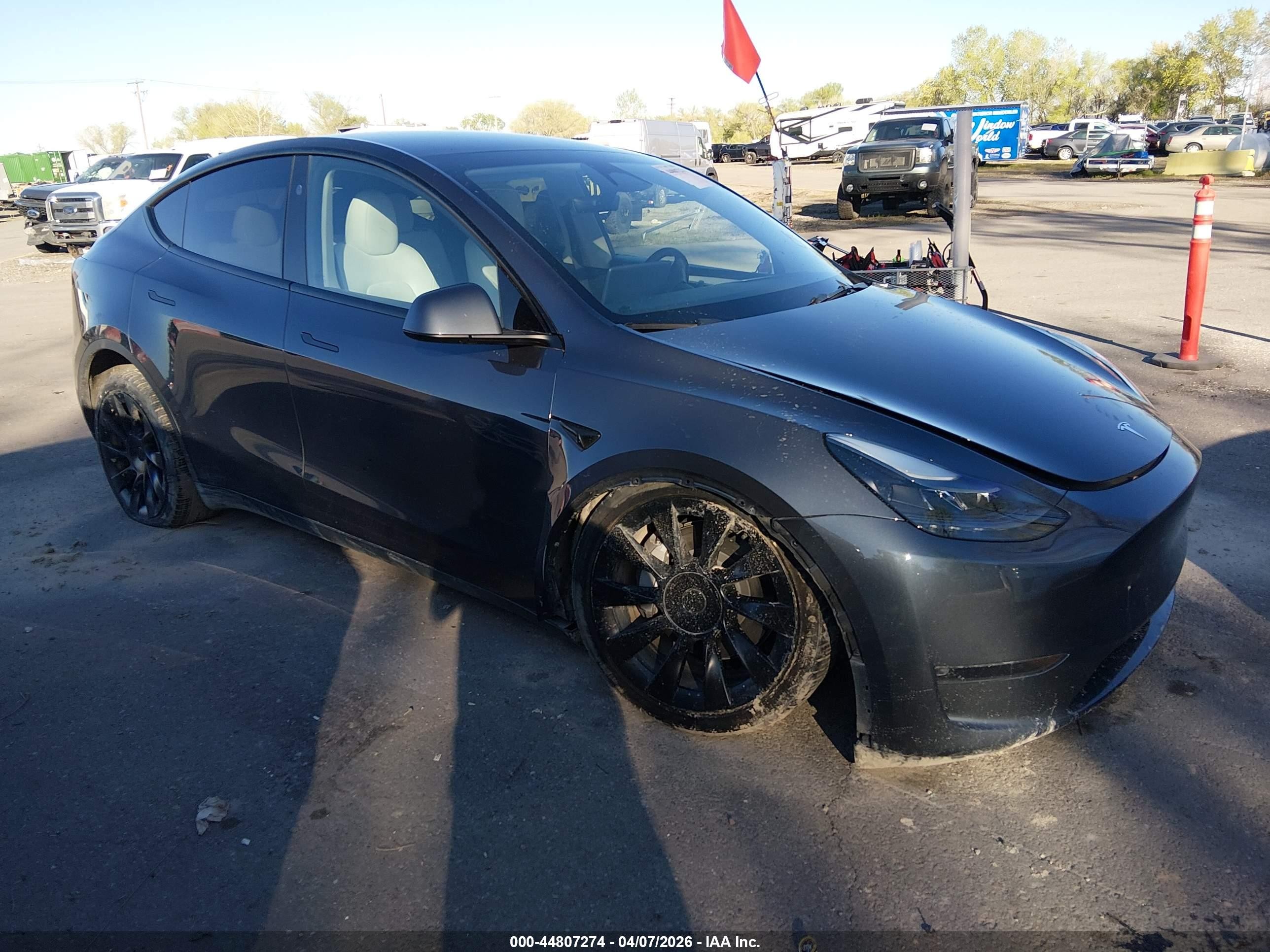 2023 Tesla Model Y Long Range, VIN 7SAYGDEE2PF840015 — Undercarriage