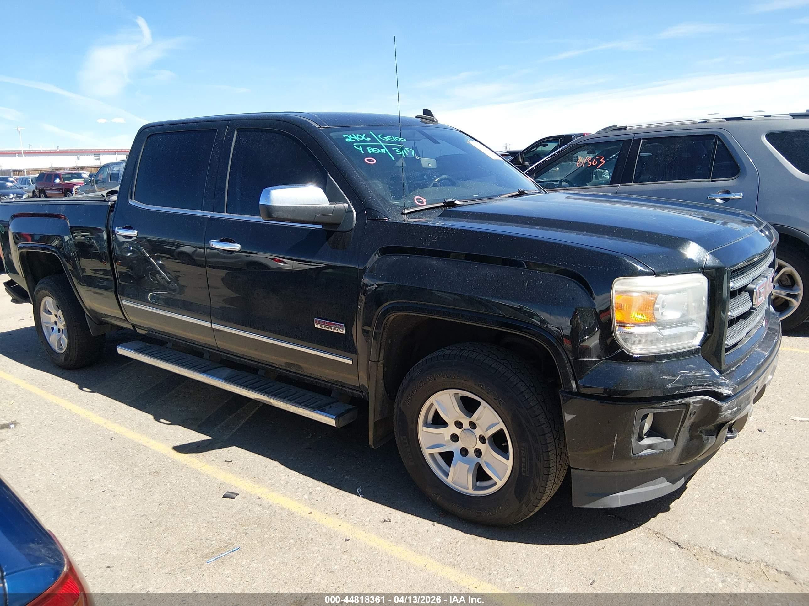 2015 GMC Sierra 1500 SLT, VIN 3GTU2VEC5FG145034 — Повреждение рамы
