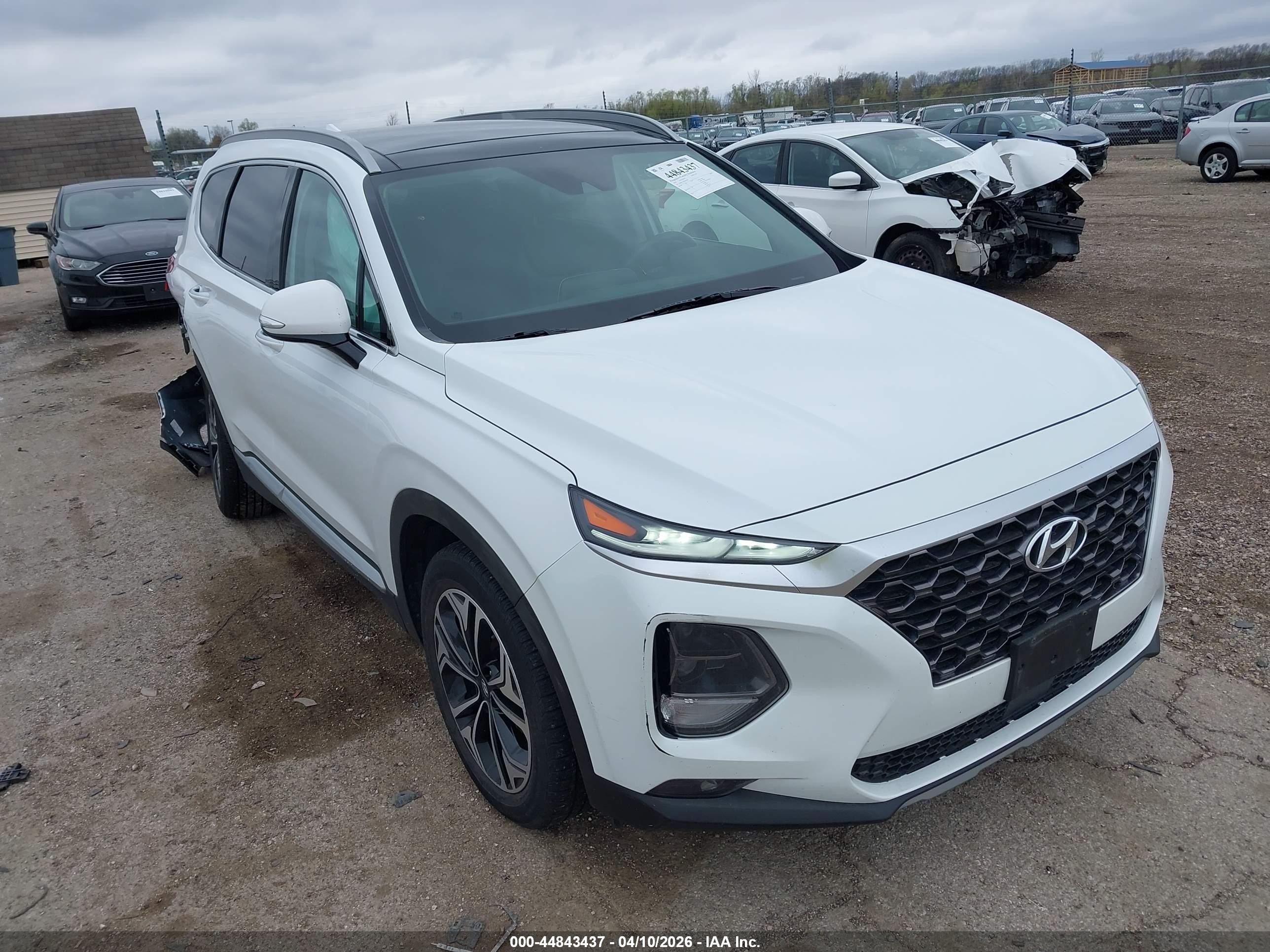 2019 Hyundai Santa Fe Limited, VIN 5NMS5CAA1KH019954 — Rear end