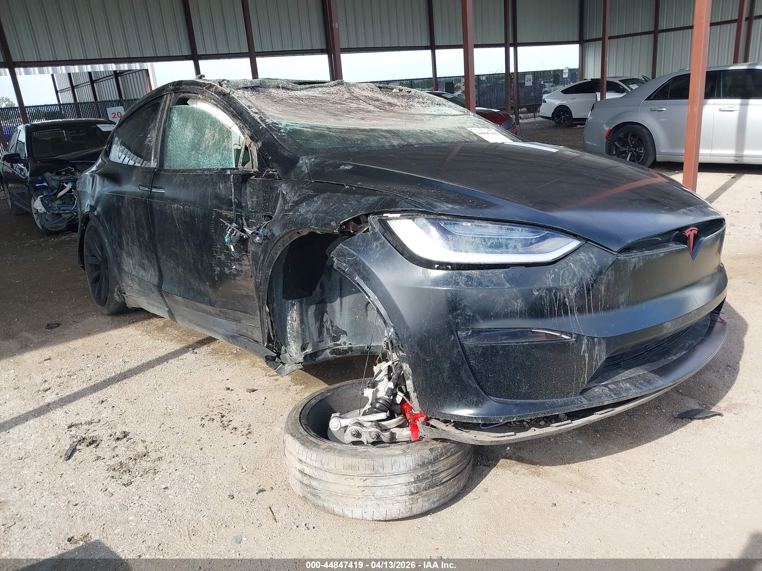 2023 Tesla Model X Plaid, VIN 7SAXCBE61PF404194 — Rollover