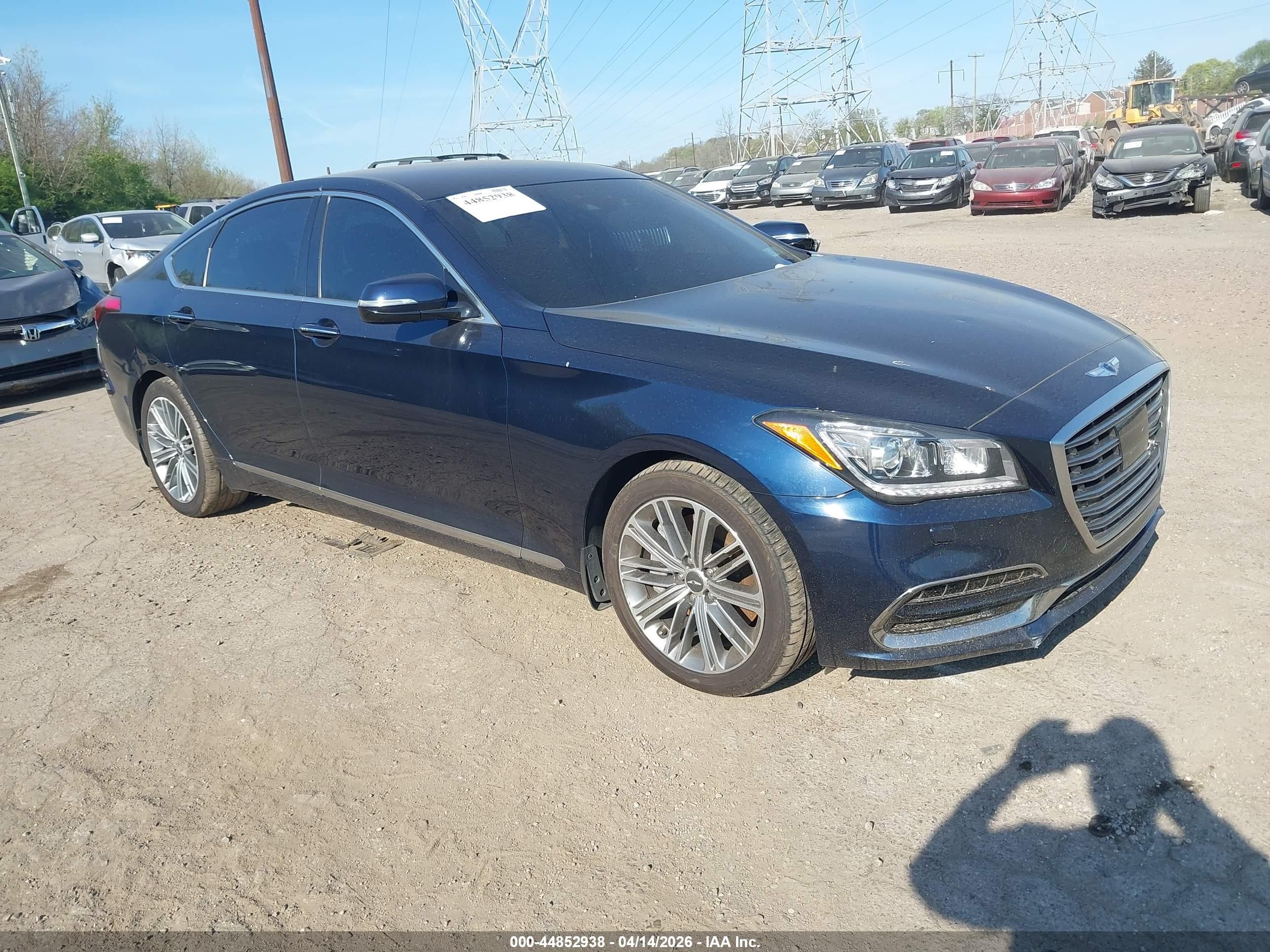2019 Genesis G80 3.8L, VIN KMHGN4JE0KU289843 — Side