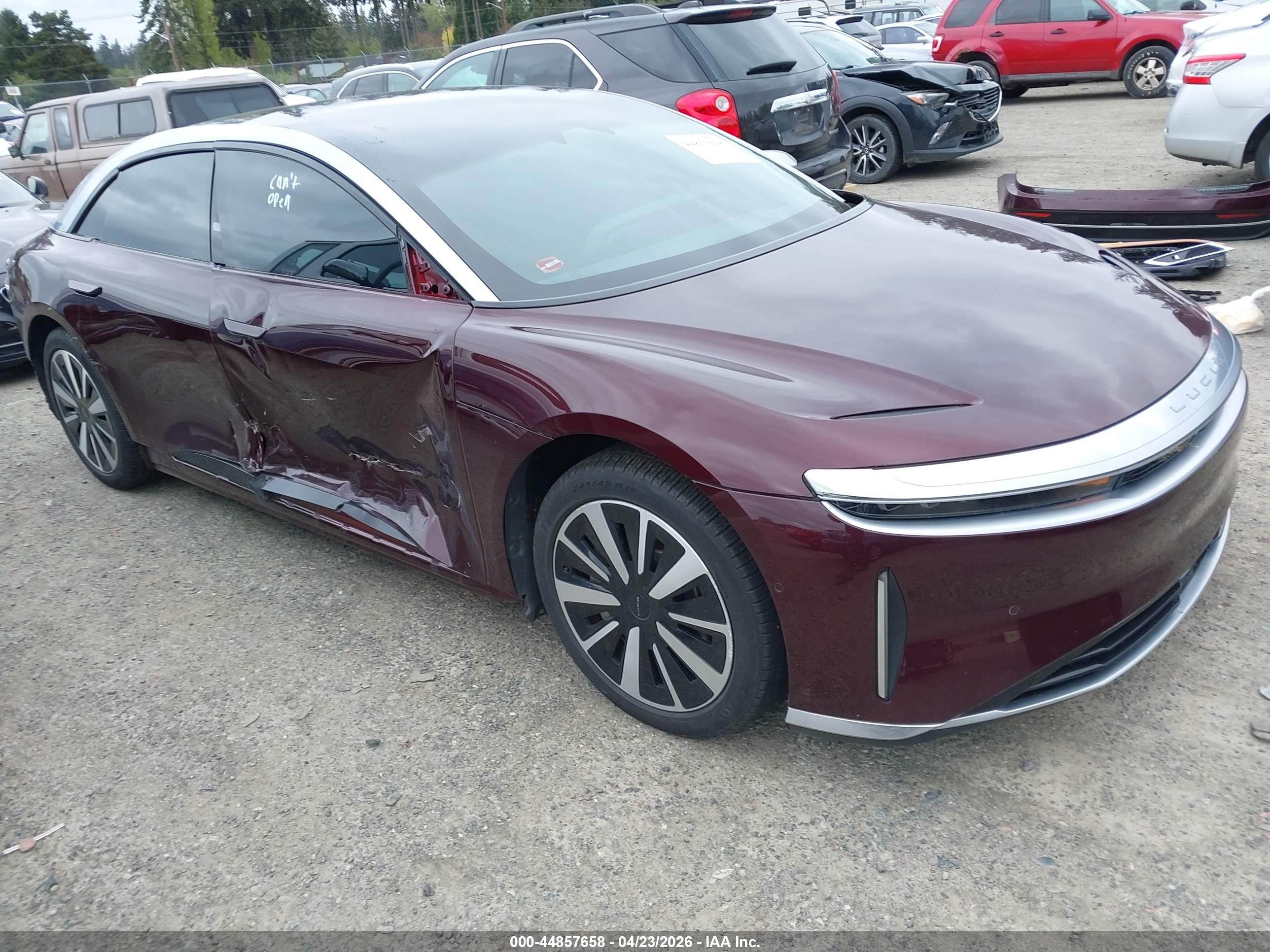 2022 Lucid Air Grand Touring, VIN 50EA1GBA5NA005658 — Side
