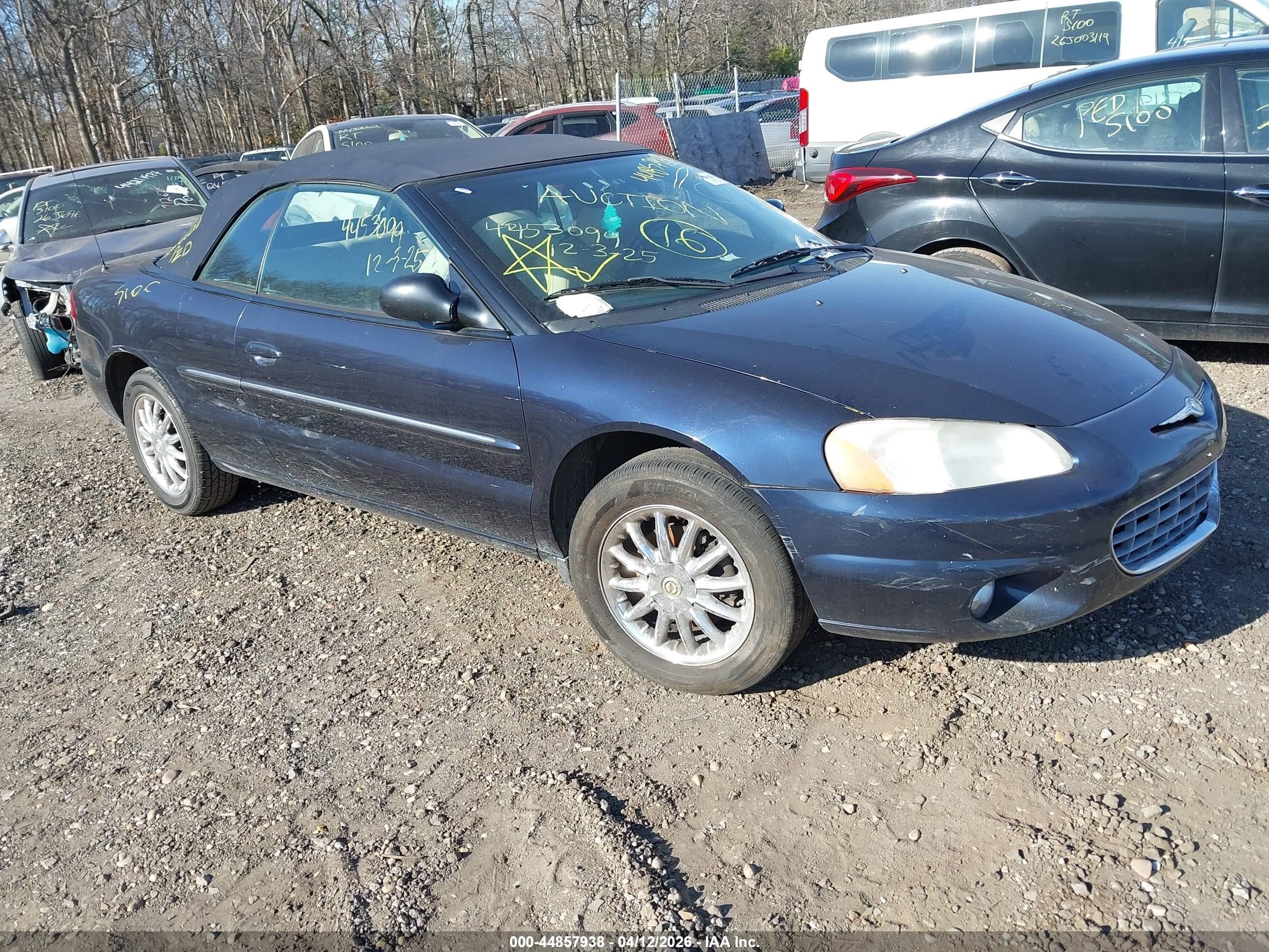 2002 Chrysler Sebring Limited, VIN 1C3EL65R82N201307 — Не указано