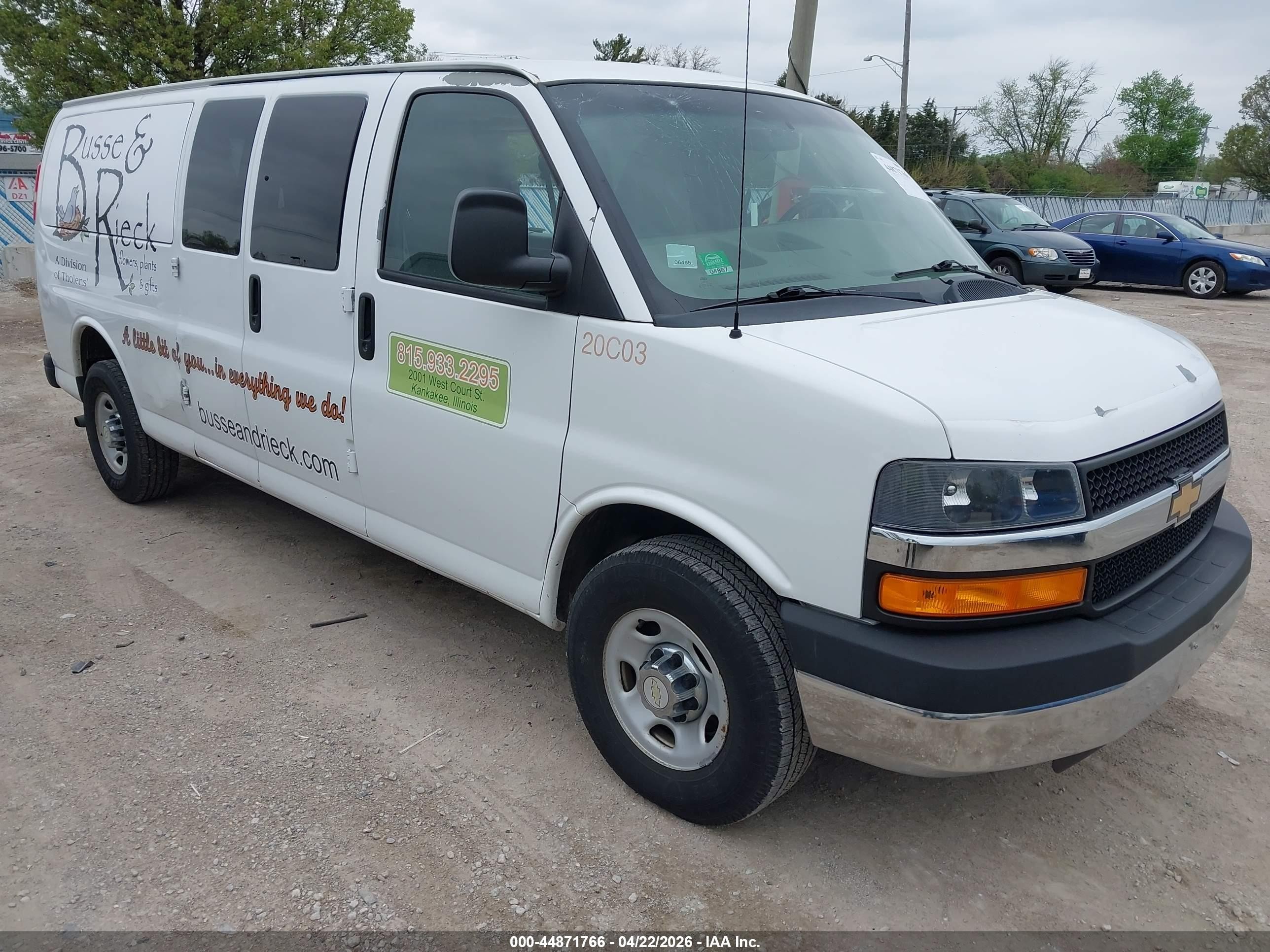 2012 Chevrolet Express Passenger 1LT, VIN 1GAZG1FA7C1196762 — Hail