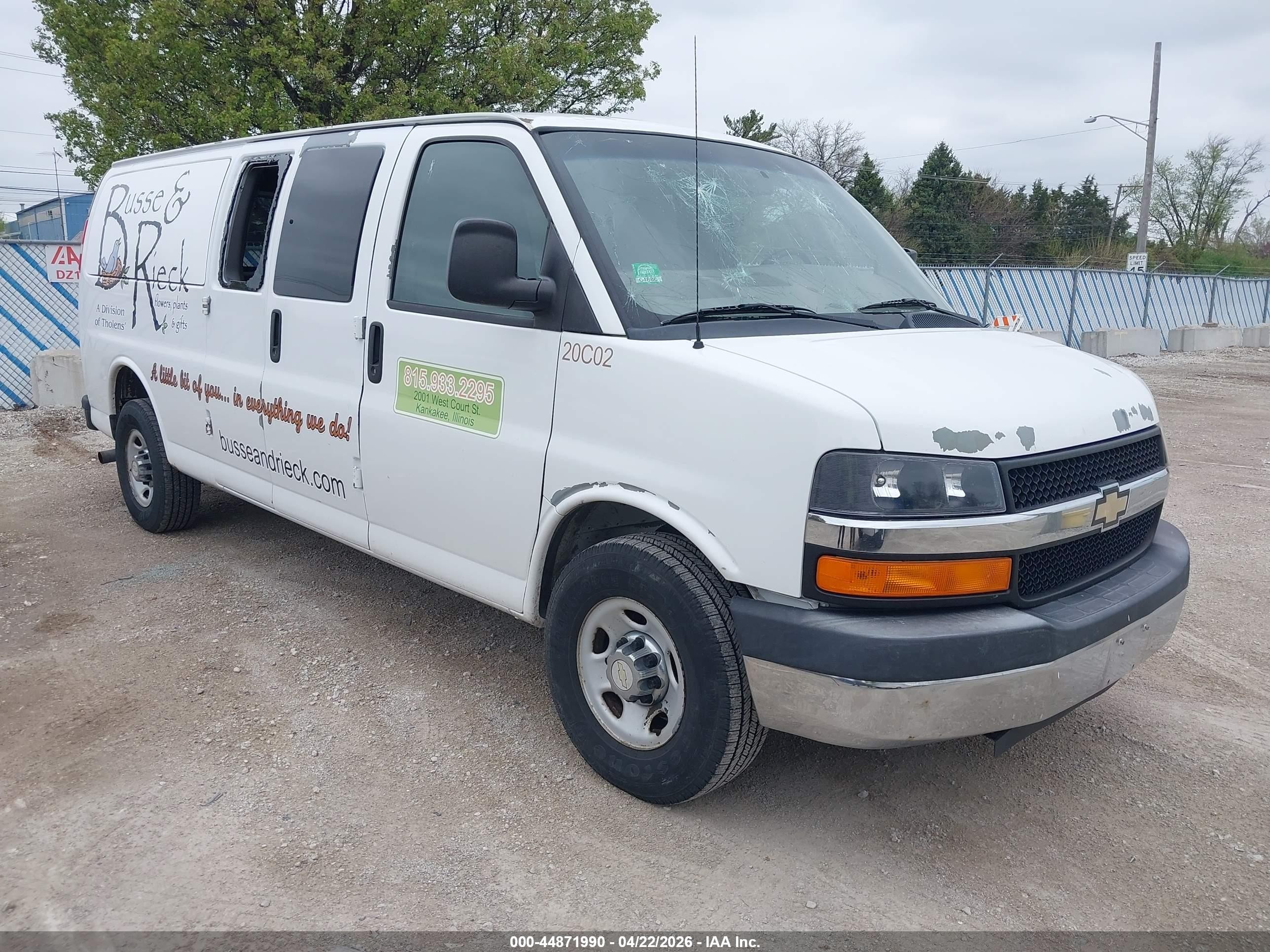 2012 Chevrolet Express Passenger 1LT, VIN 1GAZG1FA0C1195520 — Hail