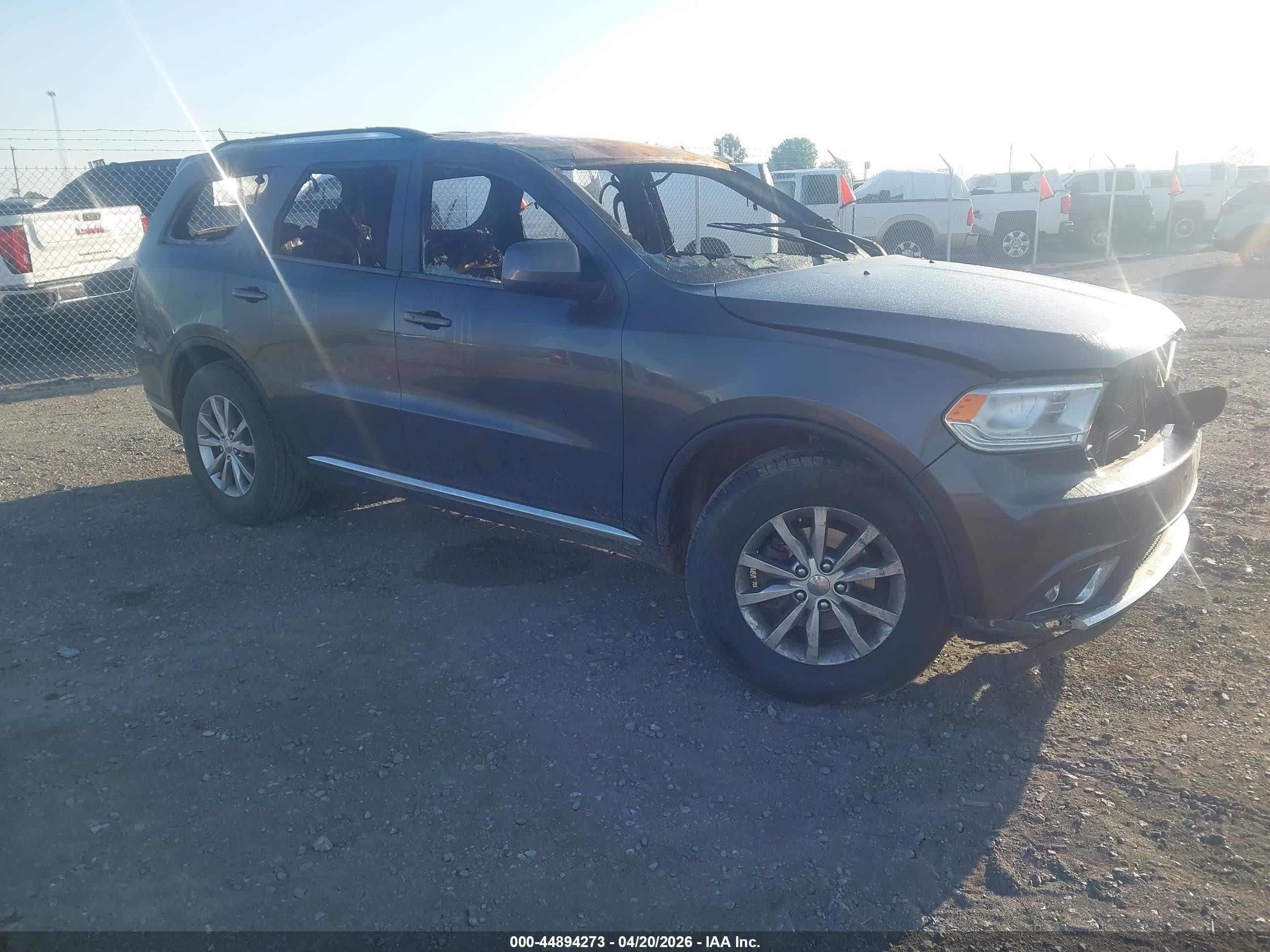 2016 Dodge Durango SXT, VIN 1C4RDJAG2GC423085 — Interior fire