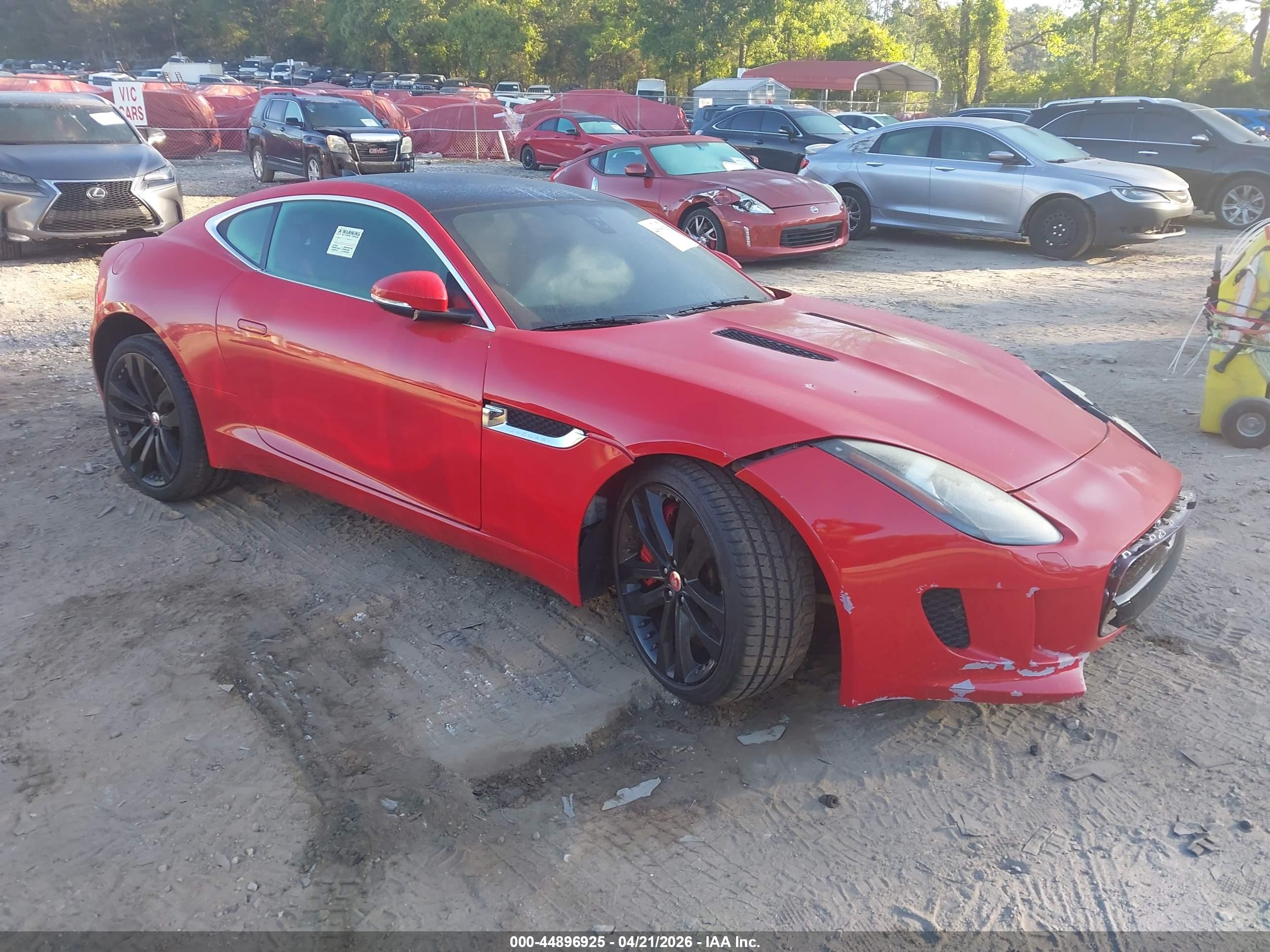 2015 Jaguar F-Type S, VIN SAJWA6BC2F8K11651 — Biohazard / chemical