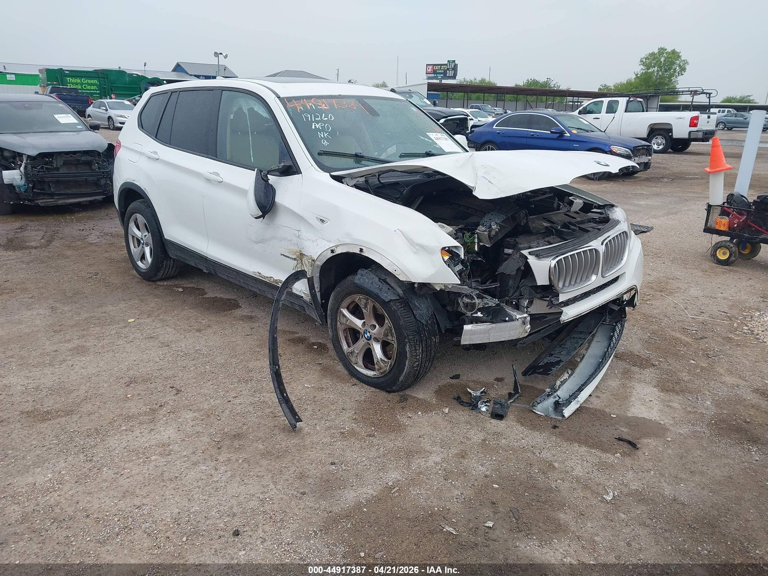 2012 BMW X3 28i, VIN 5UXWX5C53CL719576 — Зад