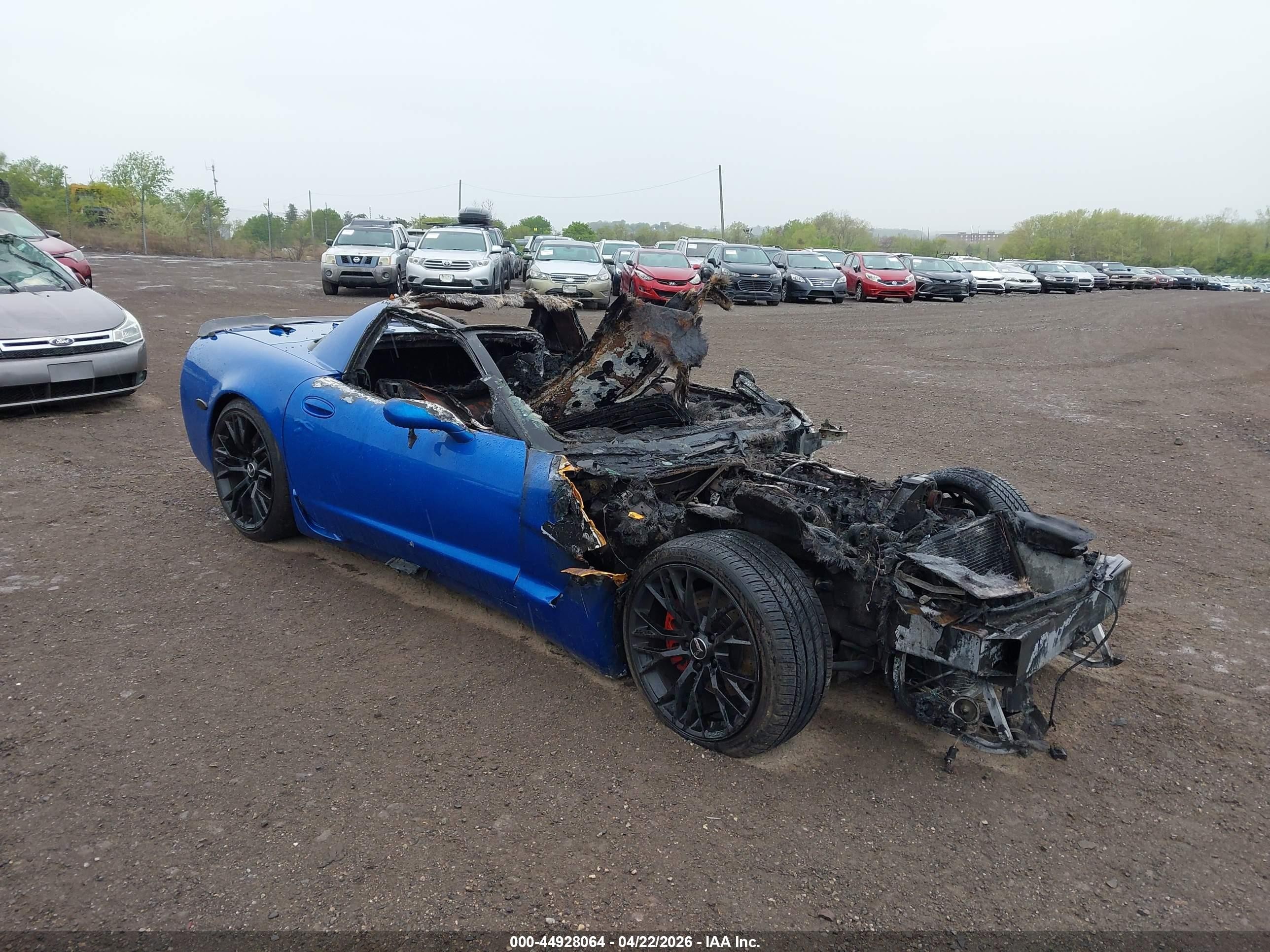 2002 Chevrolet Corvette Z06, VIN 1G1YY12S925103268 — Engine fire