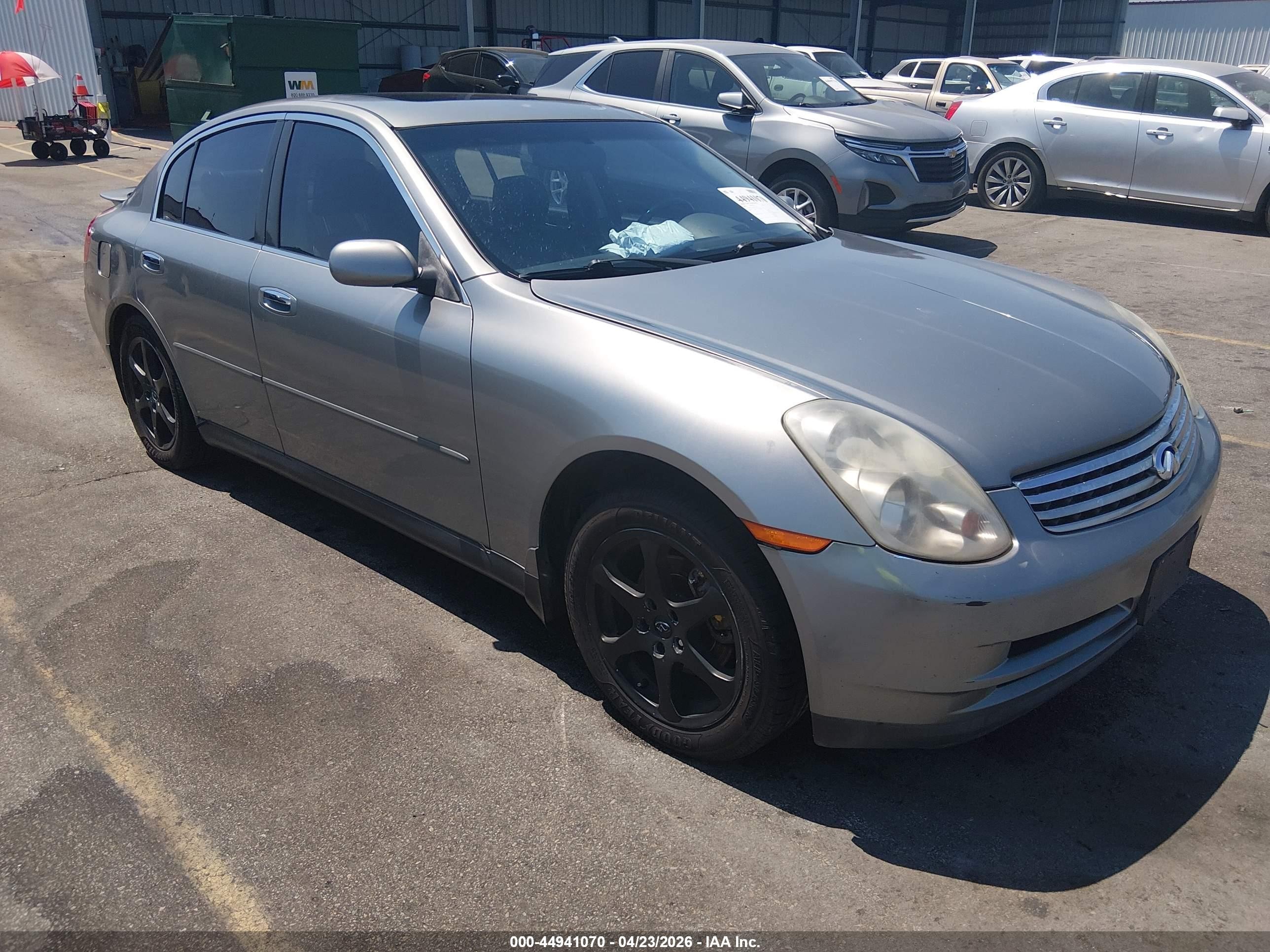 2004 Infiniti G35 w/Leather, VIN JNKCV51F04M711497 — Engine fire