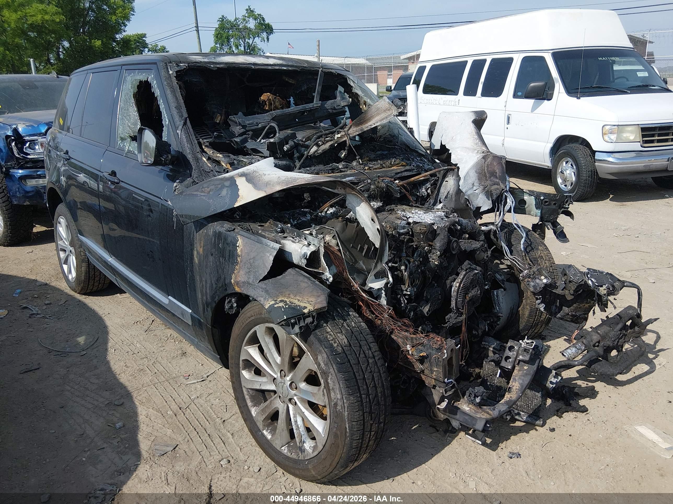 2016 Land Rover Range Rover HSE, VIN SALGS2PF5GA307658 — Engine fire