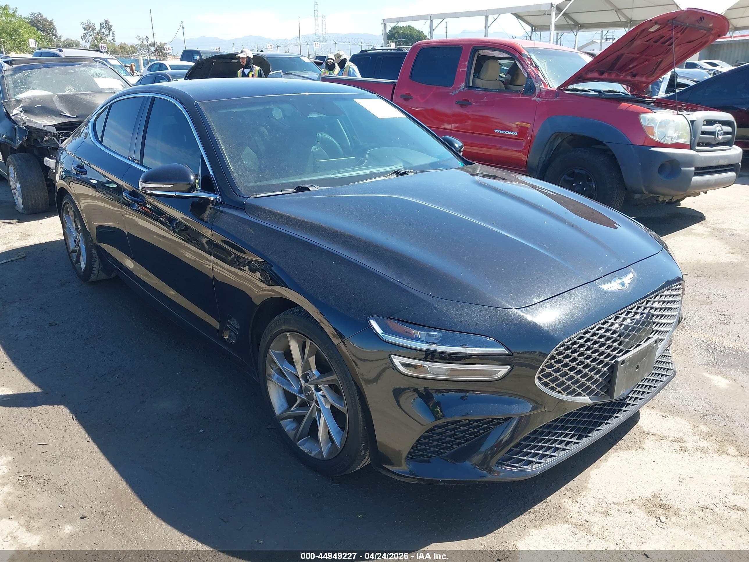 2022 Genesis G70 2.0T, VIN KMTG34TA6NU093870 — Rear end