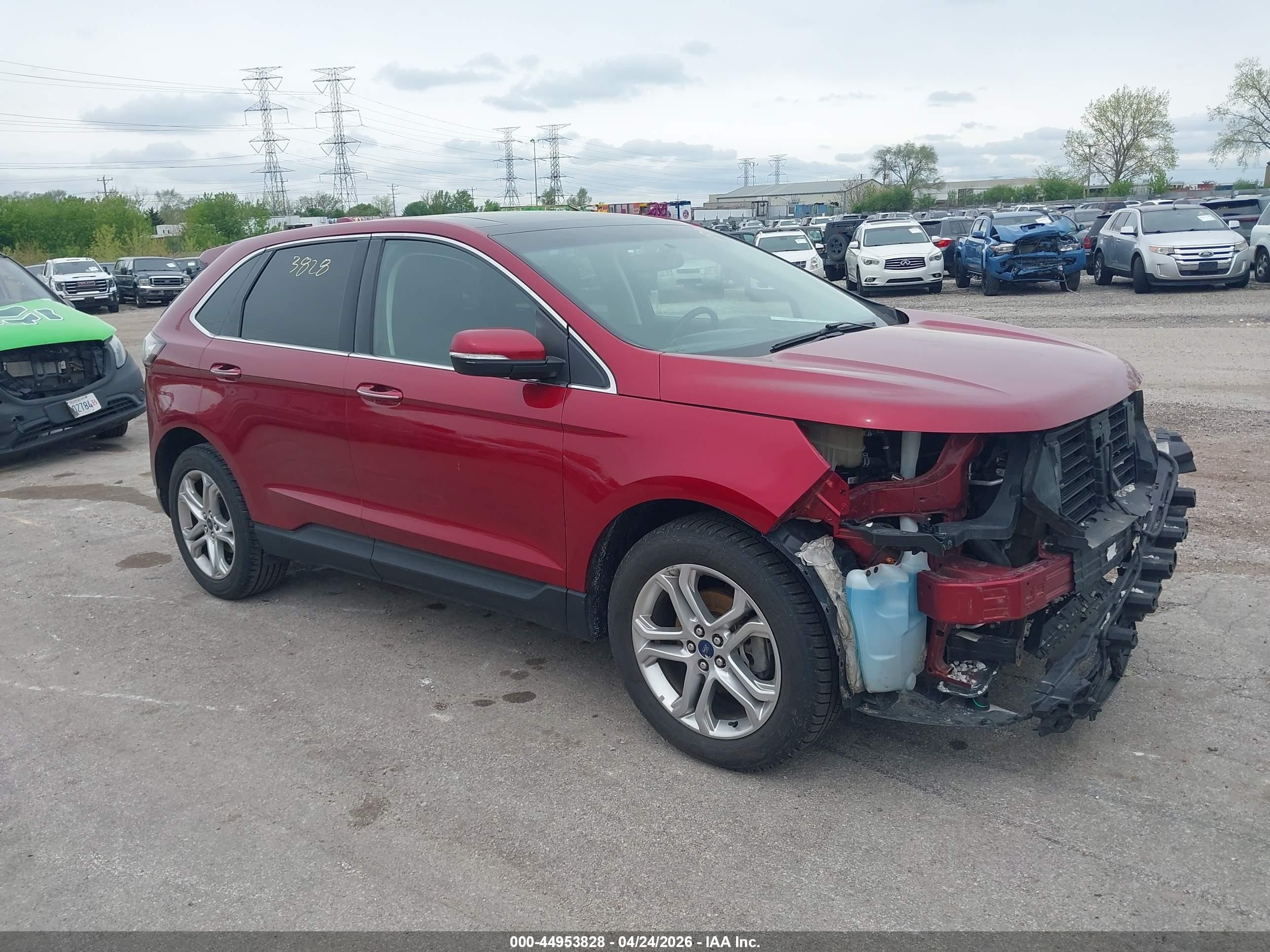 2017 Ford Edge Titanium, VIN 2FMPK3K93HBB90307 — Front end
