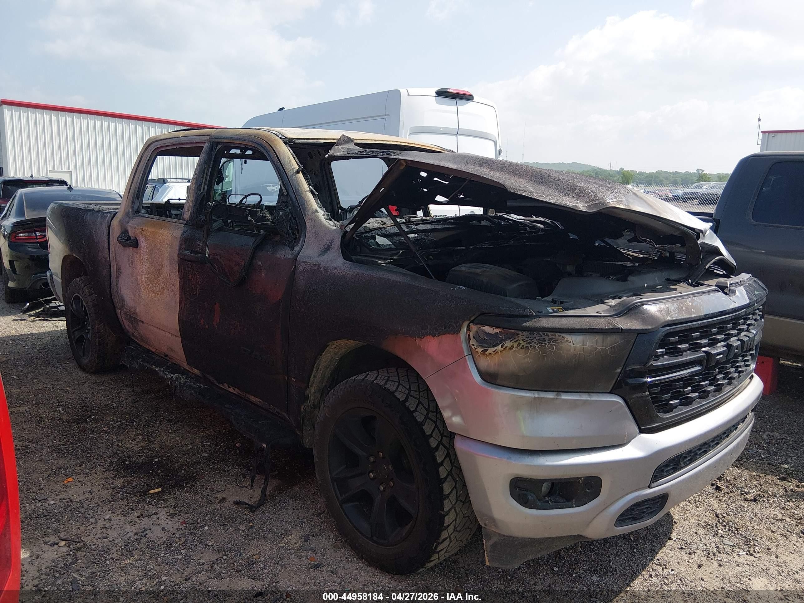 2022 Ram 1500 Lone Star, VIN 1C6SRFFT6NN305300 — Interior fire