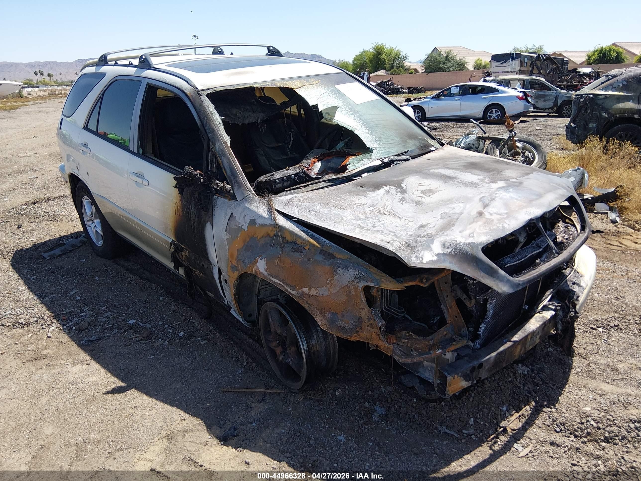 1999 Lexus RX 300, VIN JT6HF10U8X0062368 — Burn