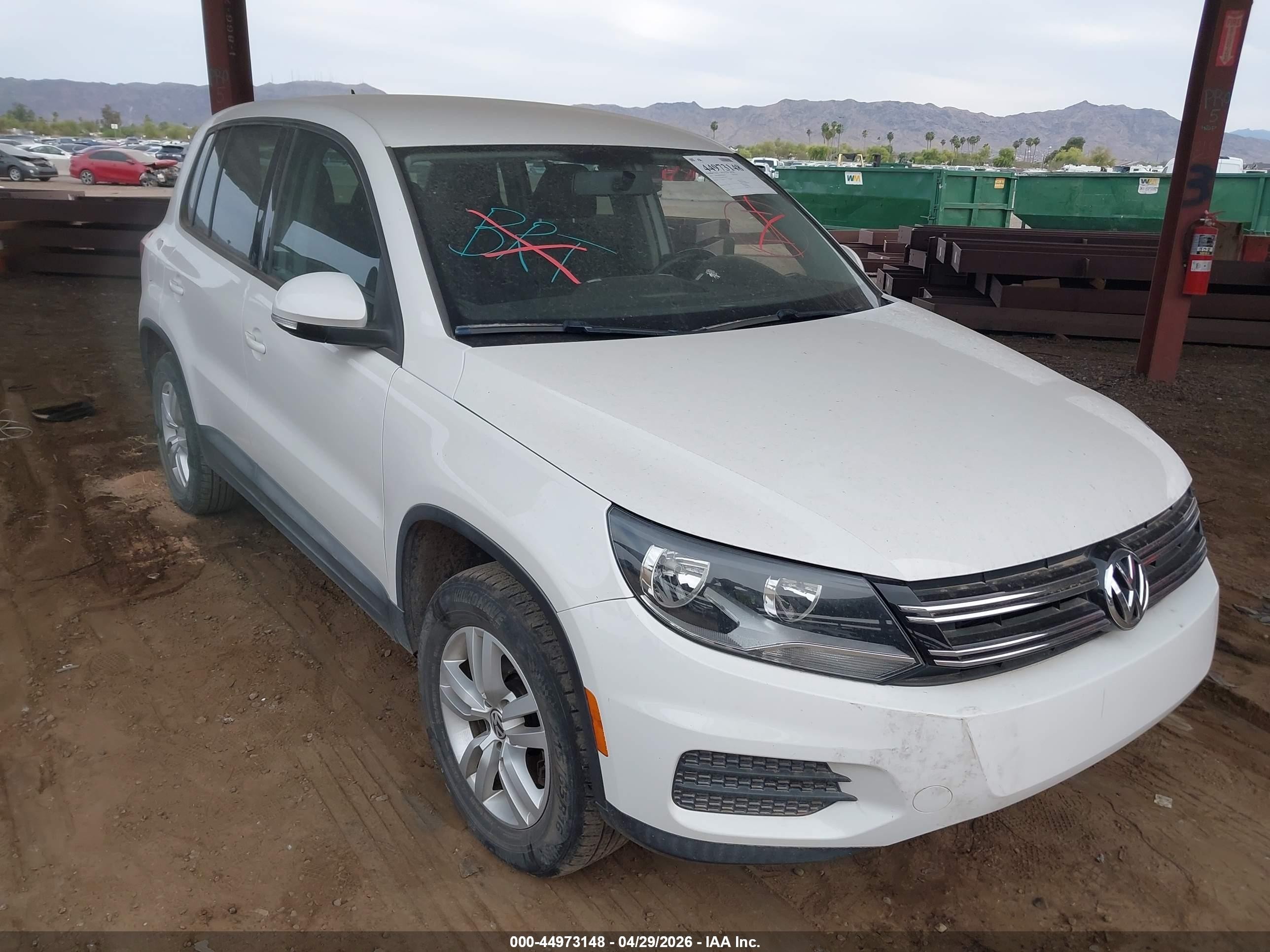 2013 Volkswagen Tiguan S, VIN WVGAV7AX9DW504927 — Фото с аукциона 1 of 11