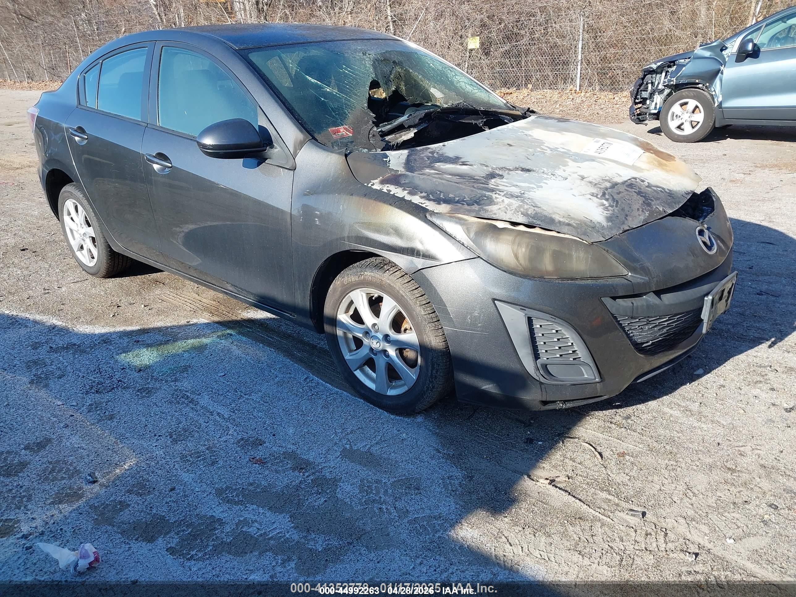 2011 Mazda 3 i Touring, VIN JM1BL1VG6B1373259 — Engine fire