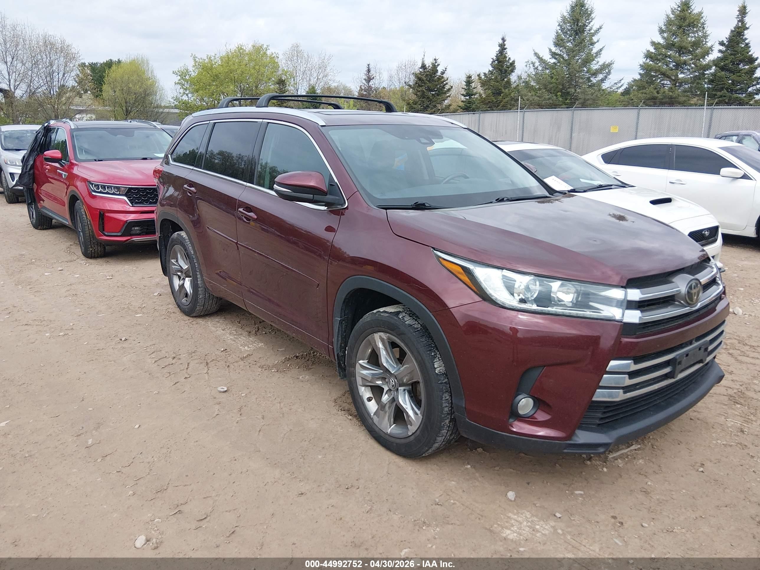2018 Toyota Highlander Limited, VIN 5TDDZRFH1JS911865 — Hail
