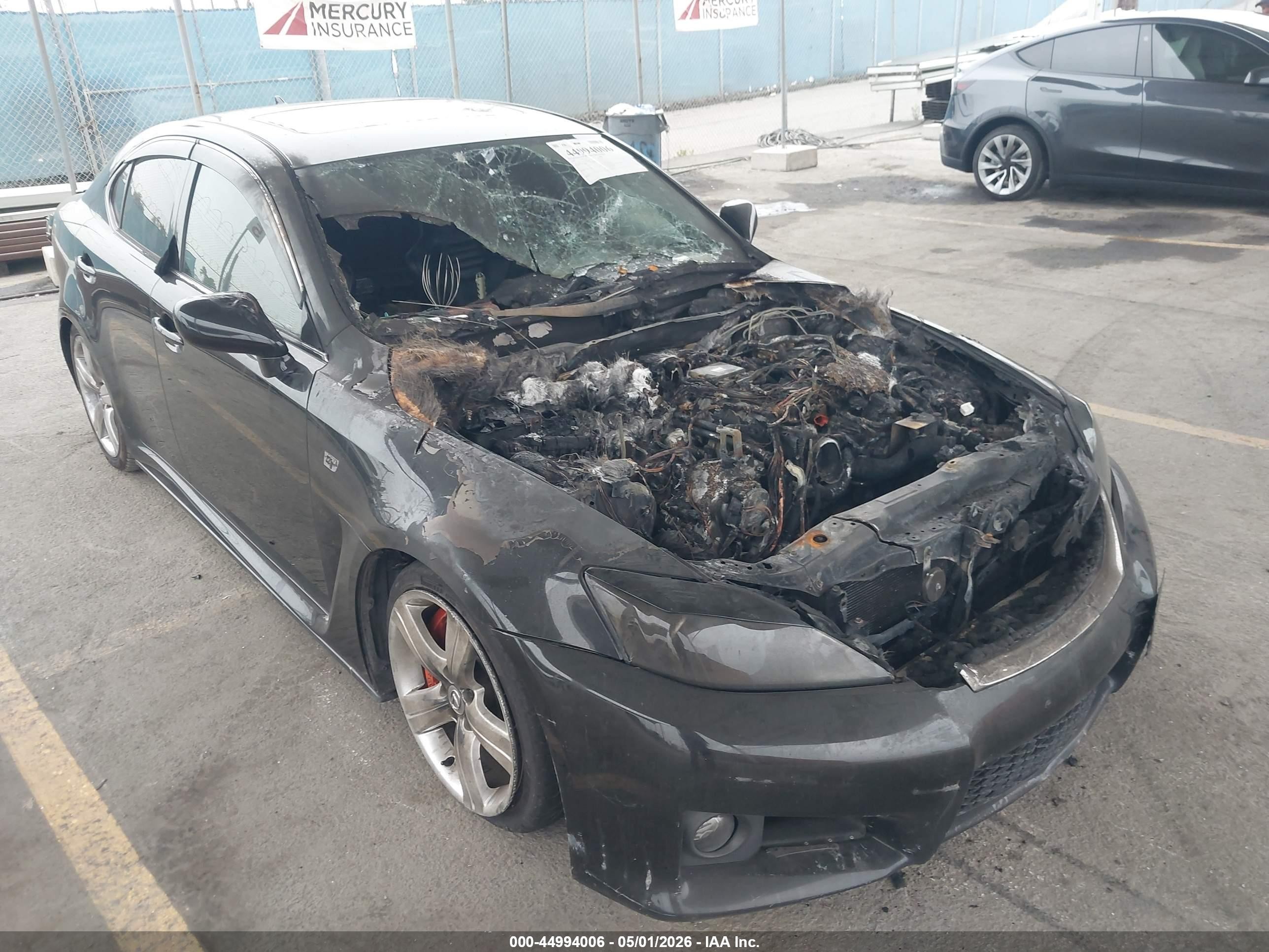 2008 Lexus IS F, VIN JTHBP262685003393 — Engine fire