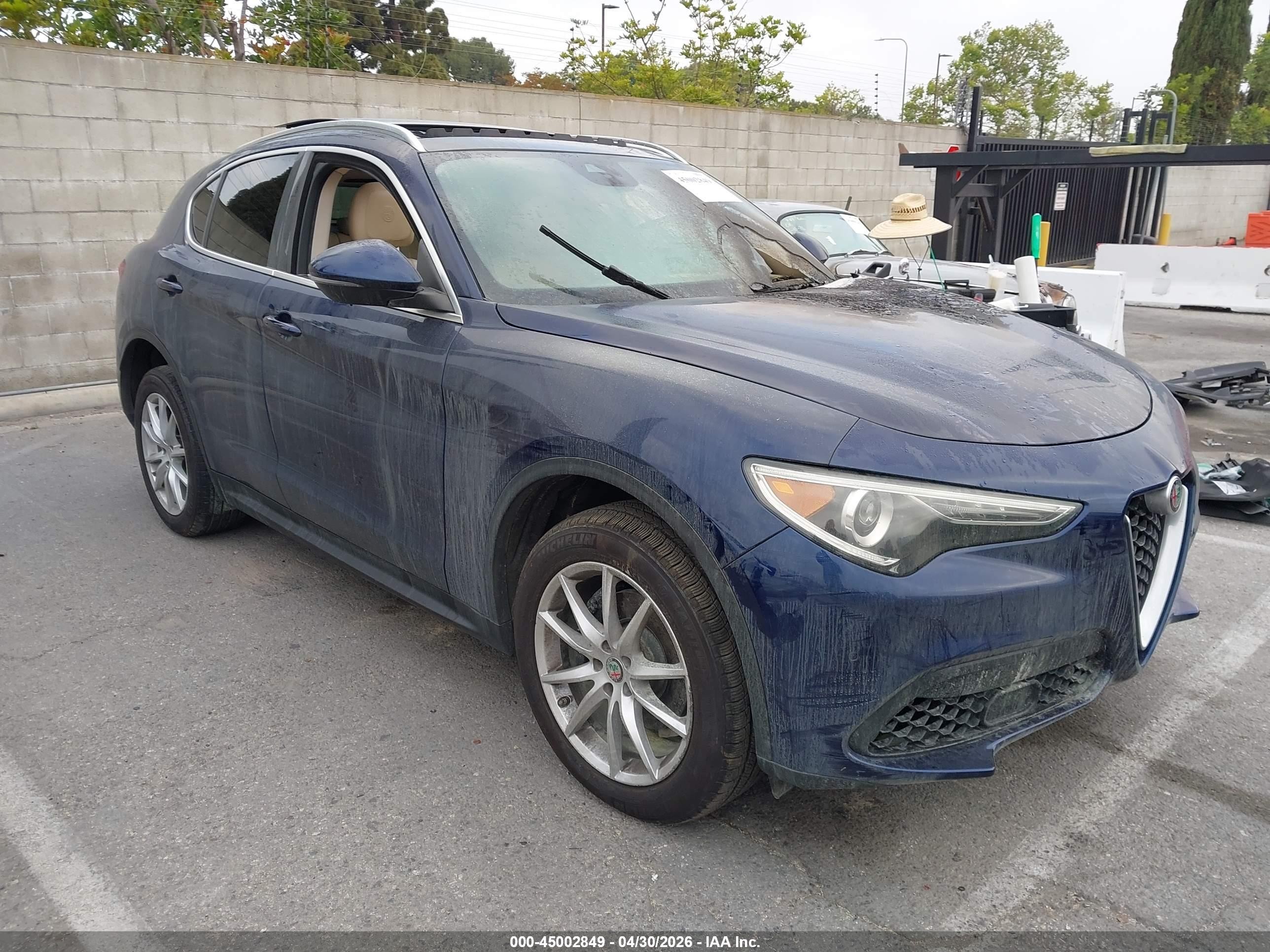 2019 Alfa Romeo Stelvio Ti Sport, VIN ZASPAKBN5K7C38105 — Engine fire
