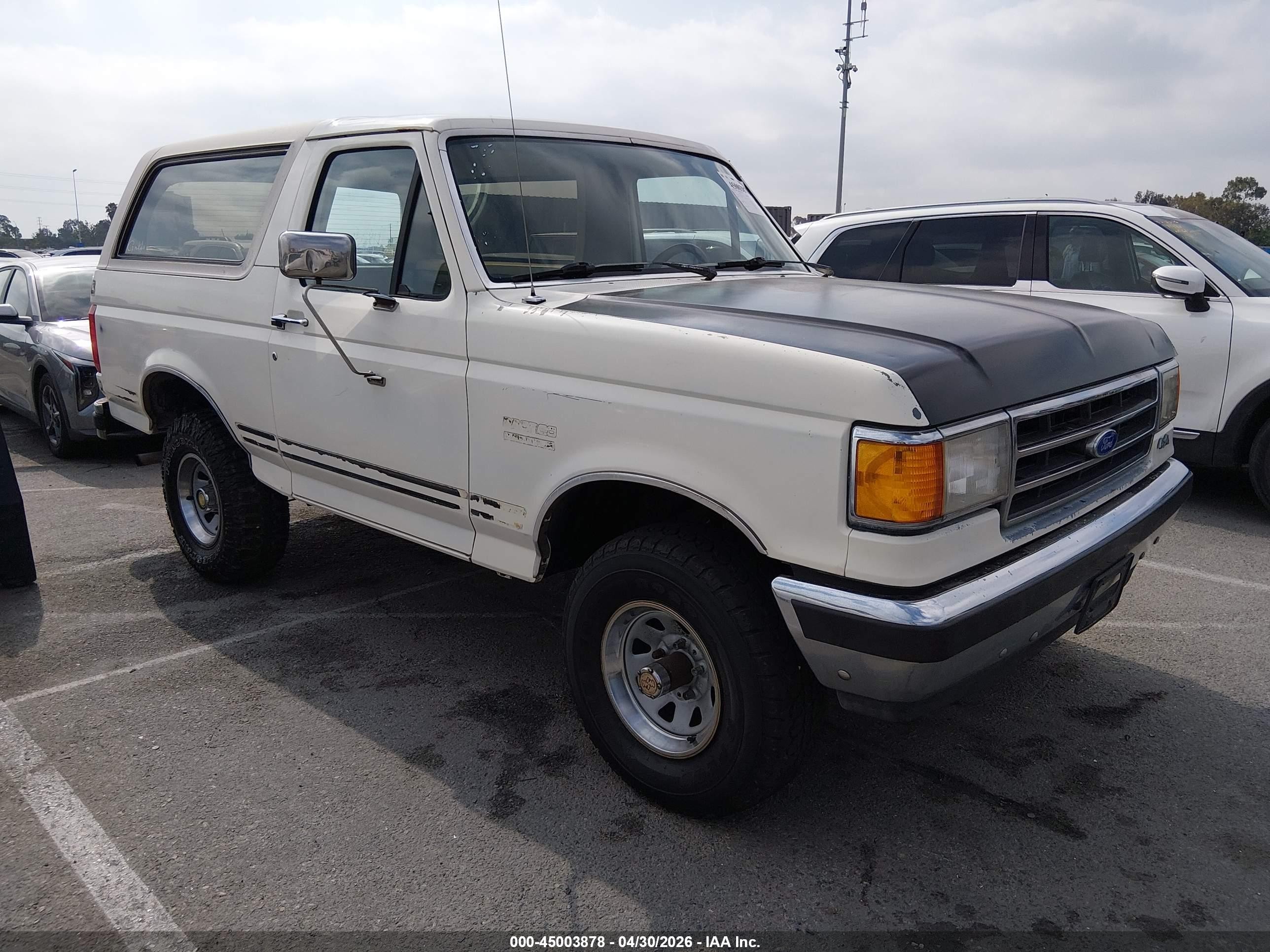 1991 Ford Bronco Custom, VIN 1FMEU15H1MLA55250 — Theft recovery