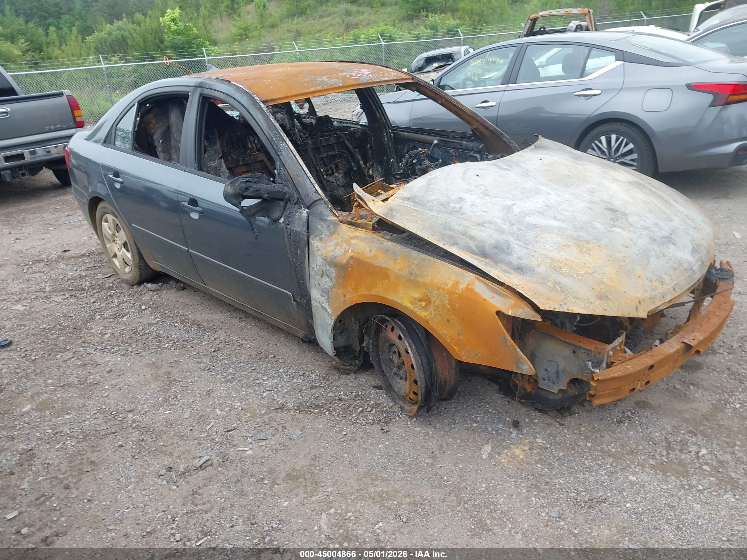 2010 Hyundai Sonata GLS, VIN 5NPET4AC5AH600319 — Interior fire