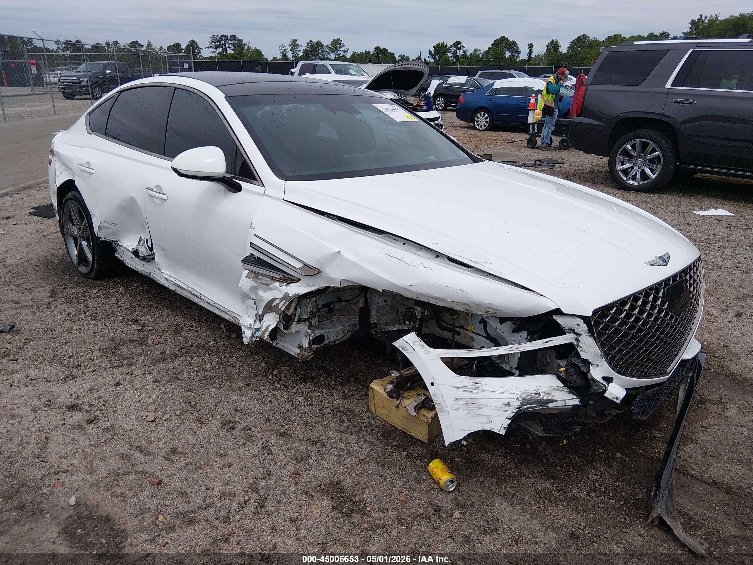 2022 Genesis G80 Sport, VIN KMTGB4SD9NU126651 — Side