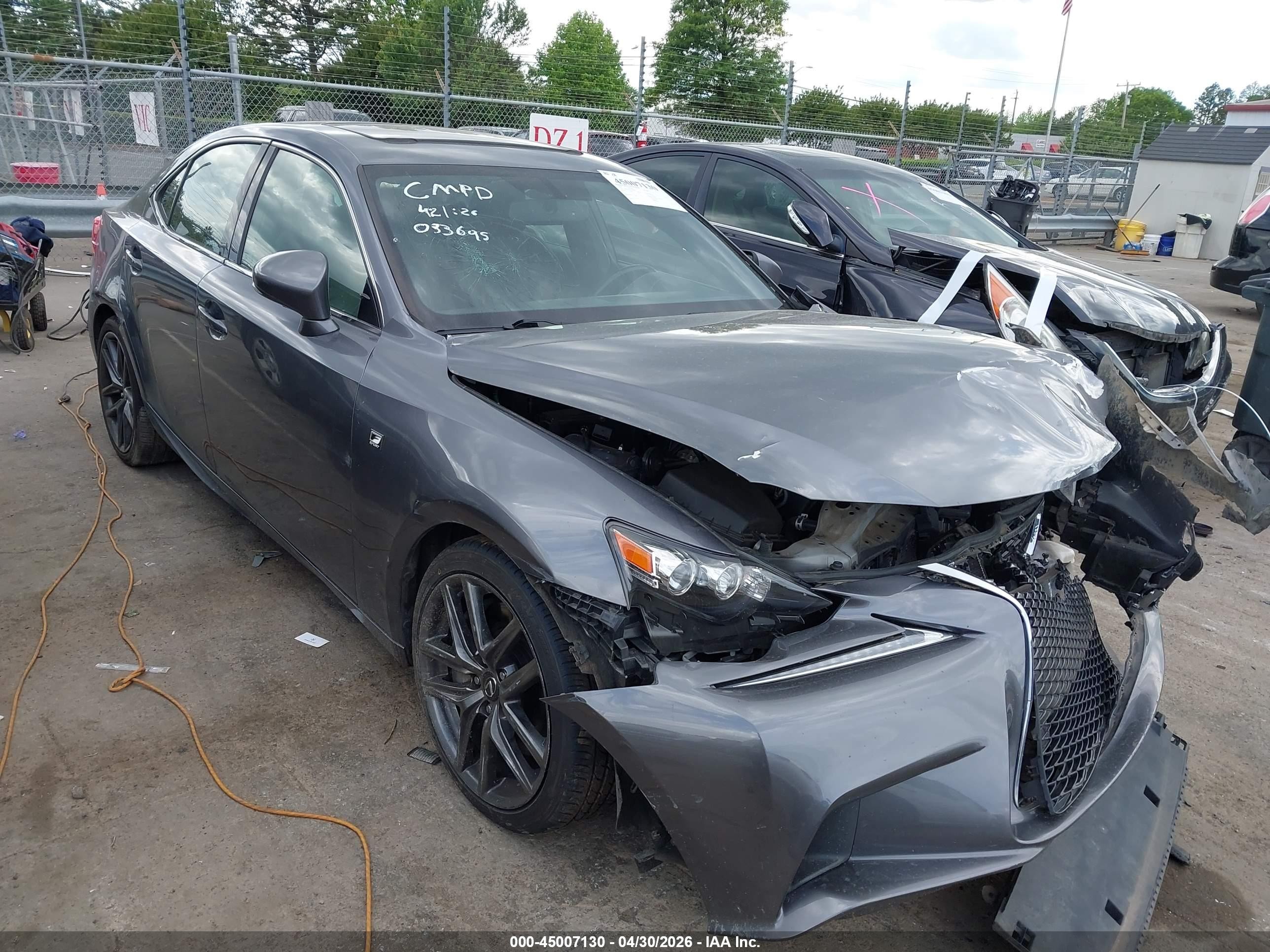 2016 Lexus IS 200t, VIN JTHBA1D20G5033695 — Front end