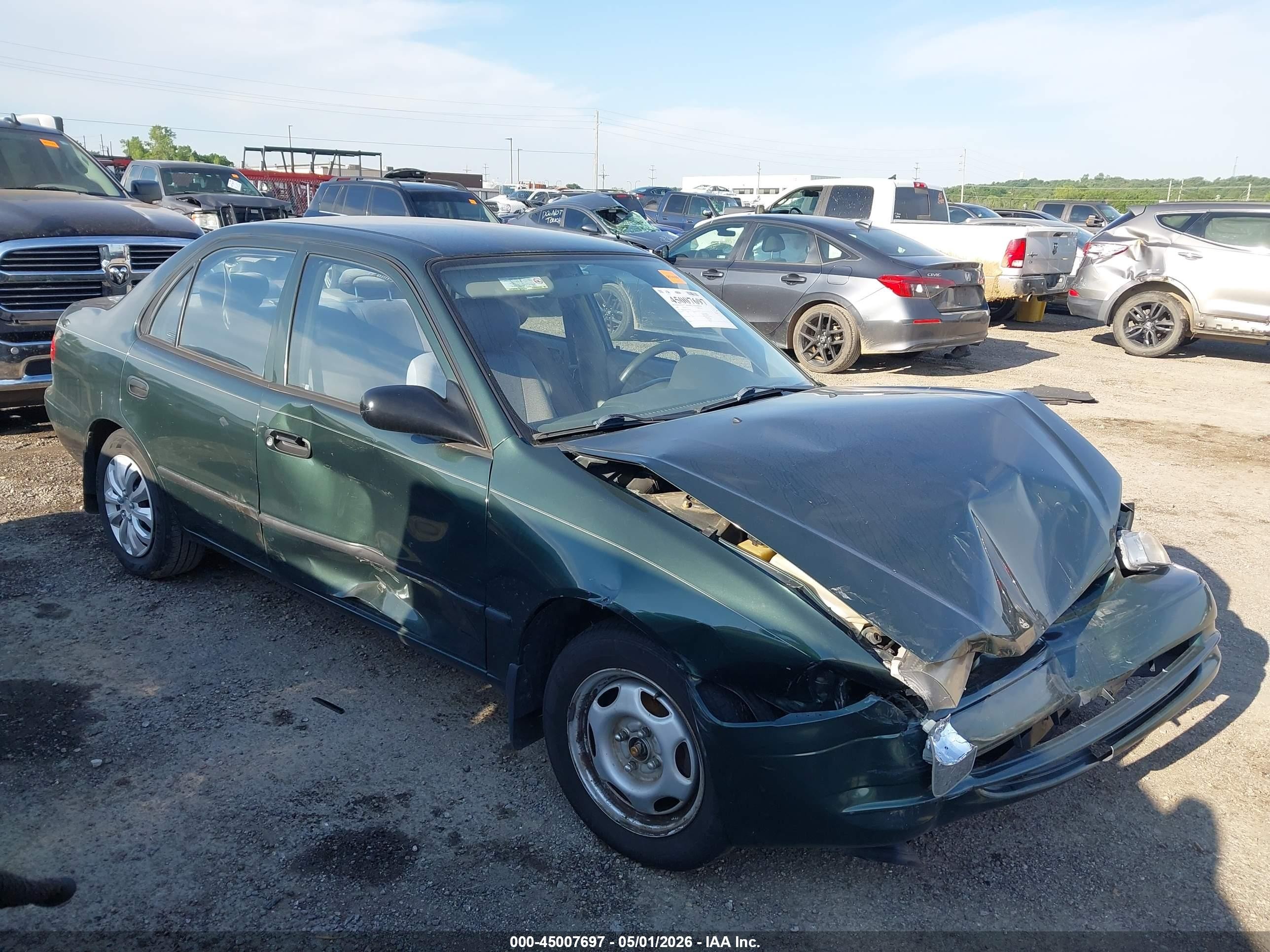 2000 Toyota Corolla CE, VIN 1NXBR12E7YZ387207 — Front end
