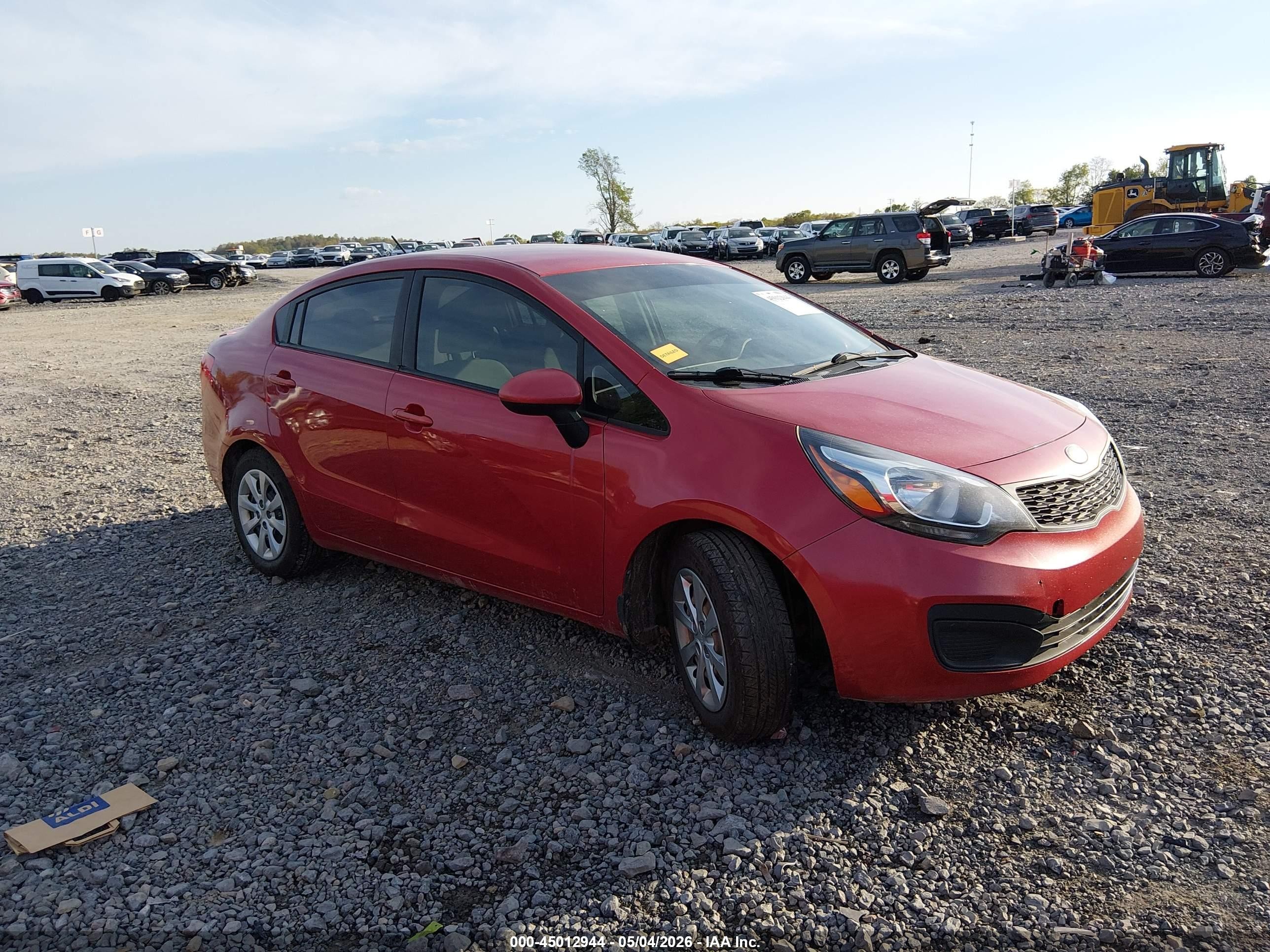 2013 Kia Rio LX, VIN KNADM4A34D6215452 — Rear end