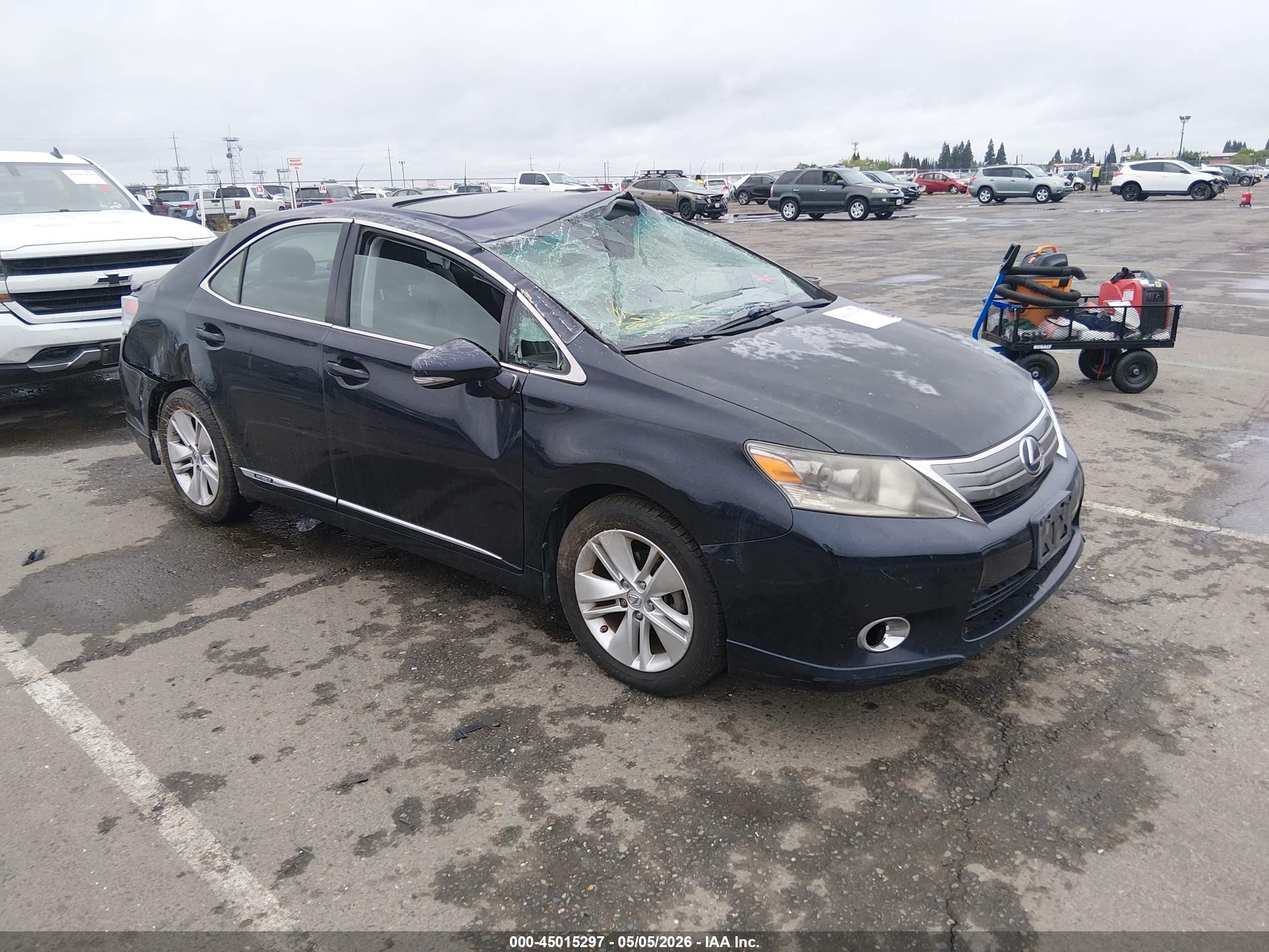 2010 Lexus HS 250h Premium, VIN JTHBB1BA9A2034974 — Rollover