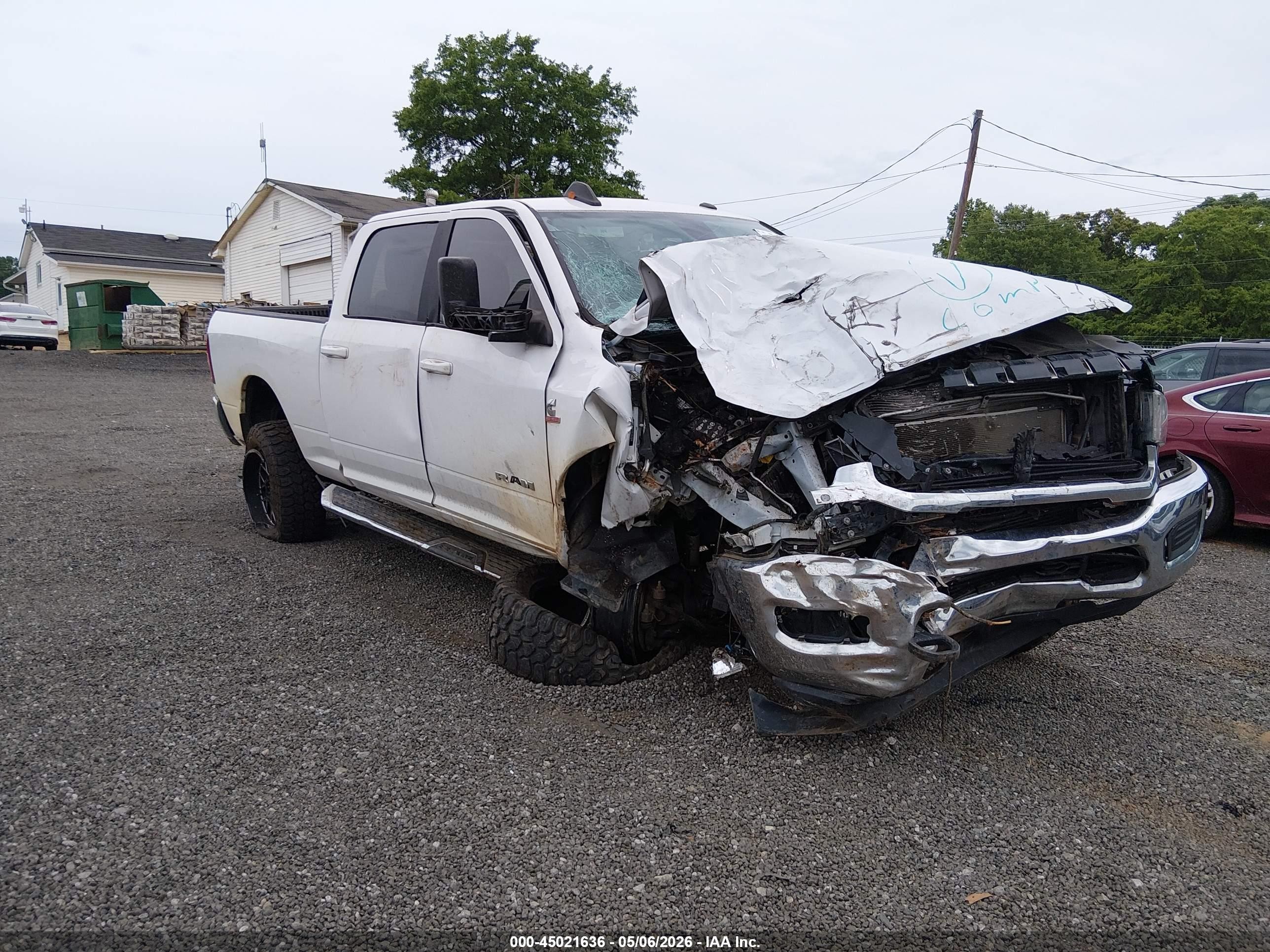 2021 Ram 2500 Big Horn, VIN 3C6UR5DL7MG542195 — Theft recovery