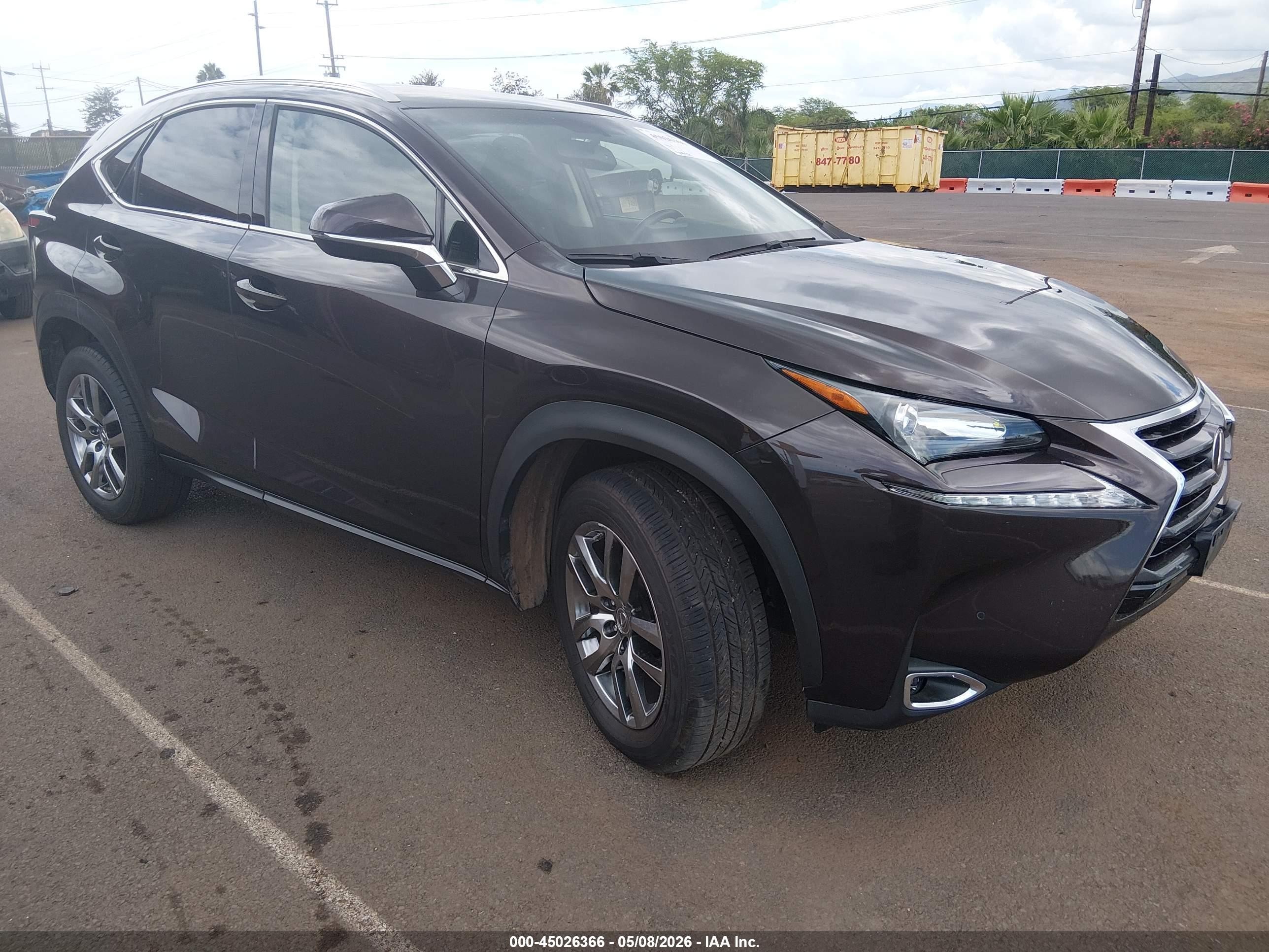 2015 Lexus NX 200t, VIN JTJYARBZ0F2007556 — Front end