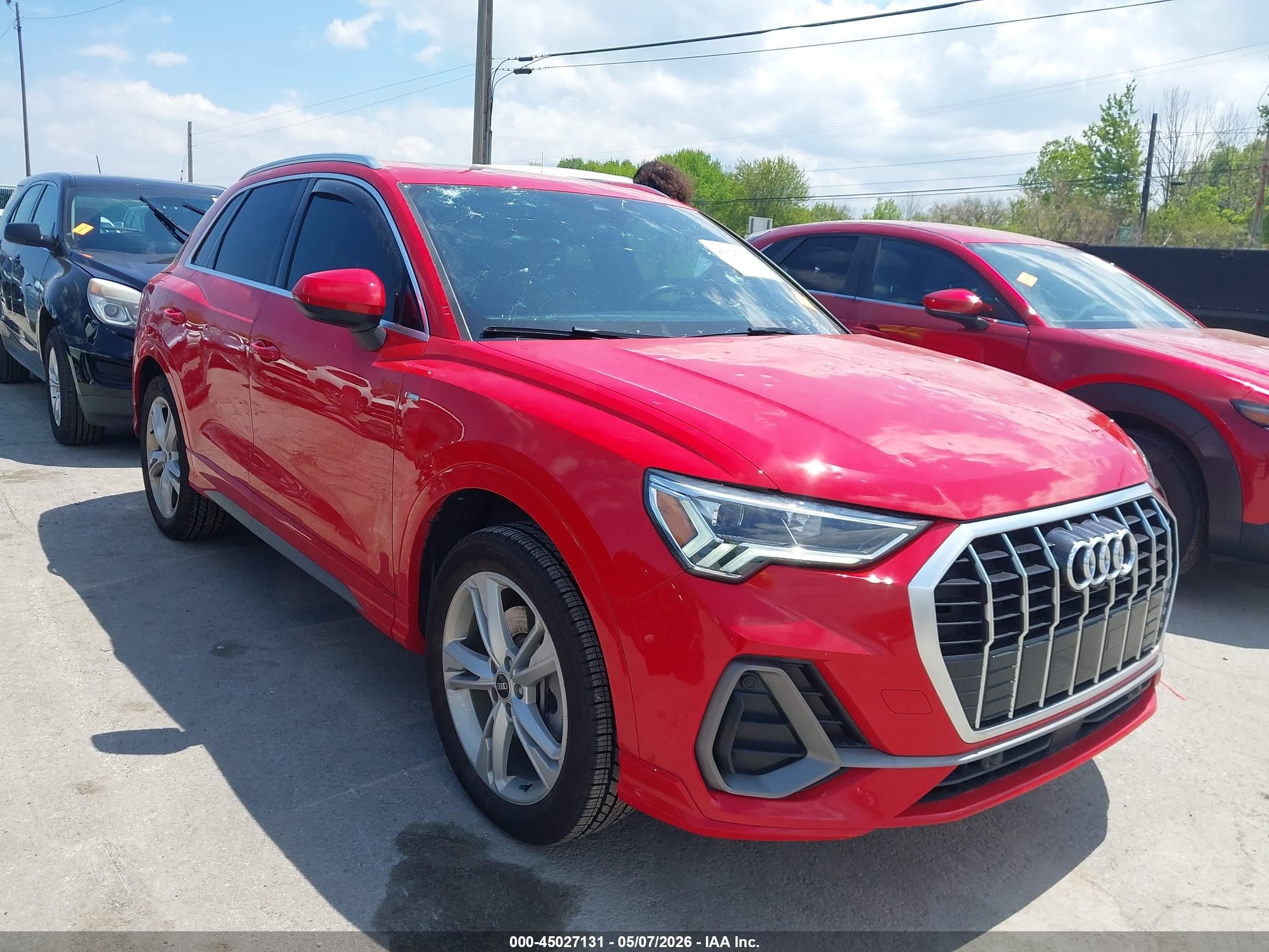 2022 Audi Q3 S line Premium Plus, VIN WA1EECF36N1150524 — Hail