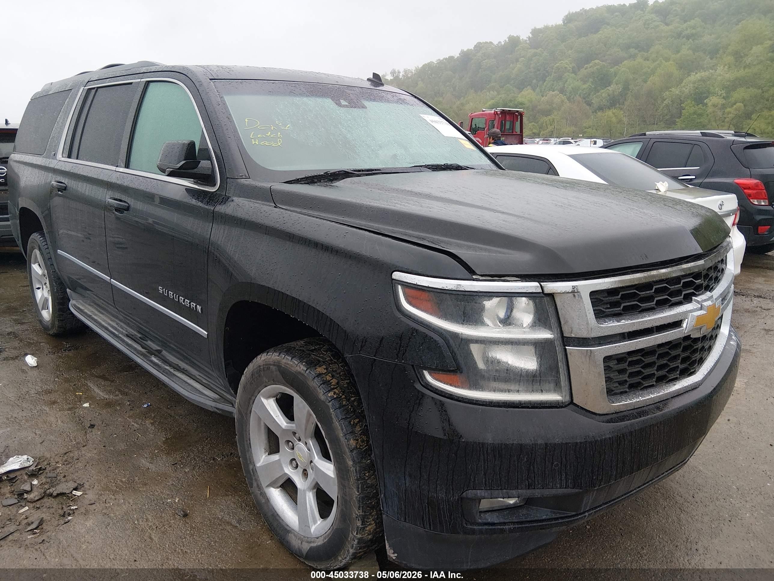 2015 Chevrolet Suburban LT, VIN 1GNSKJKC0FR170788 — Engine fire