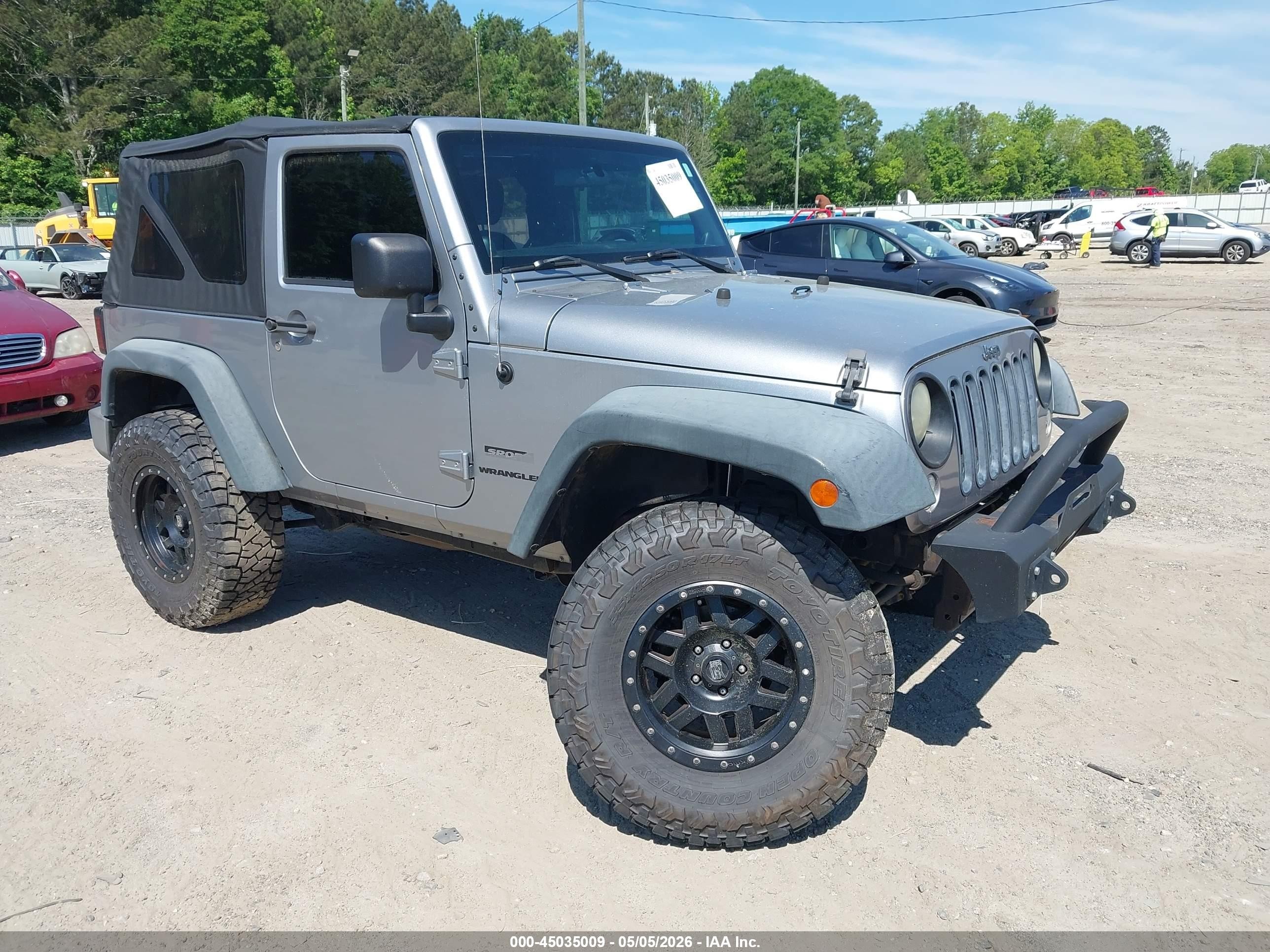 2014 Jeep Wrangler Sport, VIN 1C4AJWAG5EL120074 — Undercarriage