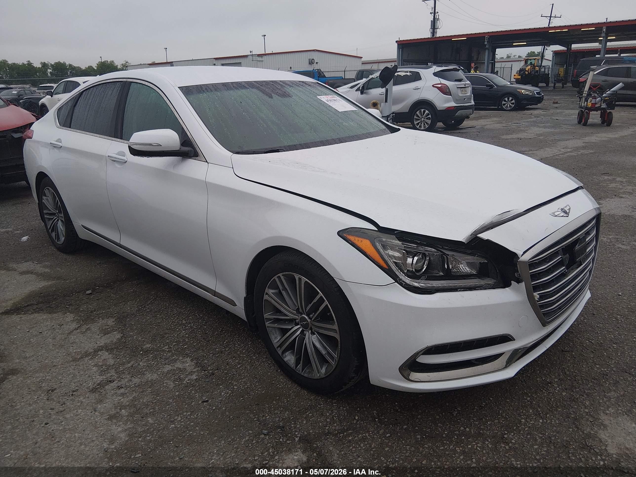 2018 Genesis G80 3.8L, VIN KMHGN4JE3JU237122 — Front end