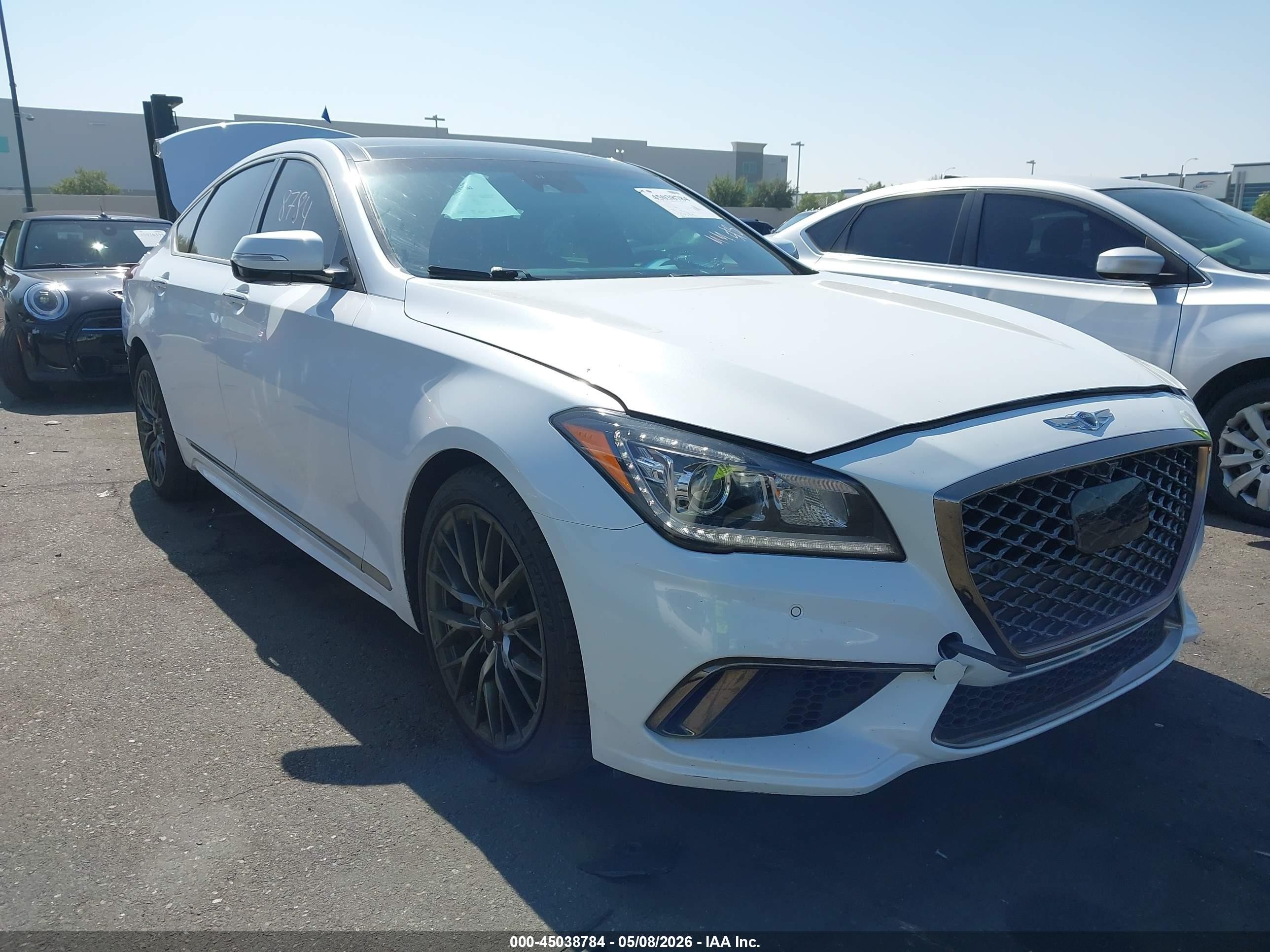 2019 Genesis G80 3.8L, VIN KMHGN4JE9KU302606 — Rear end