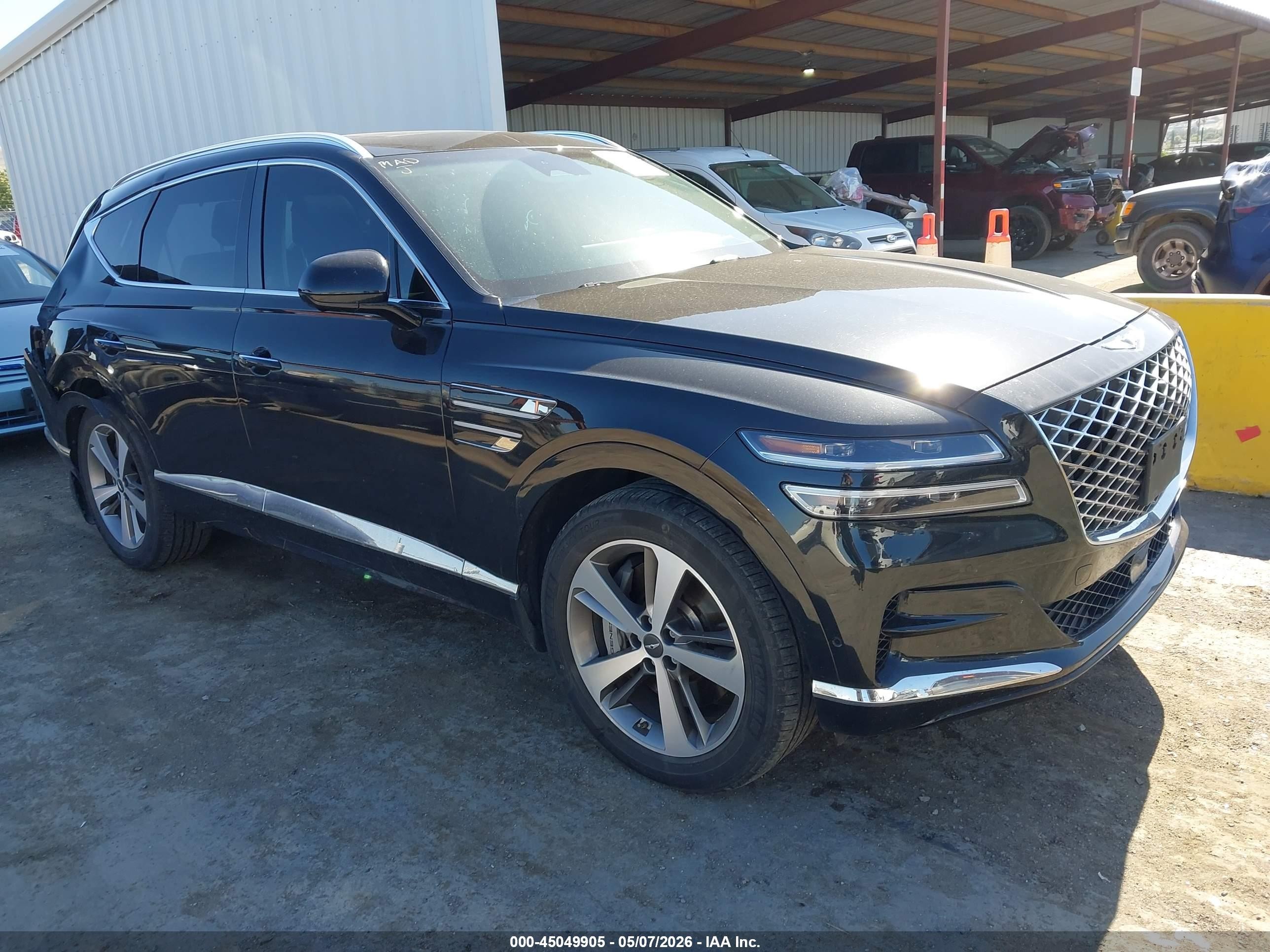 2021 Genesis GV80, VIN KMUHCESCXMU070079 — Rear end