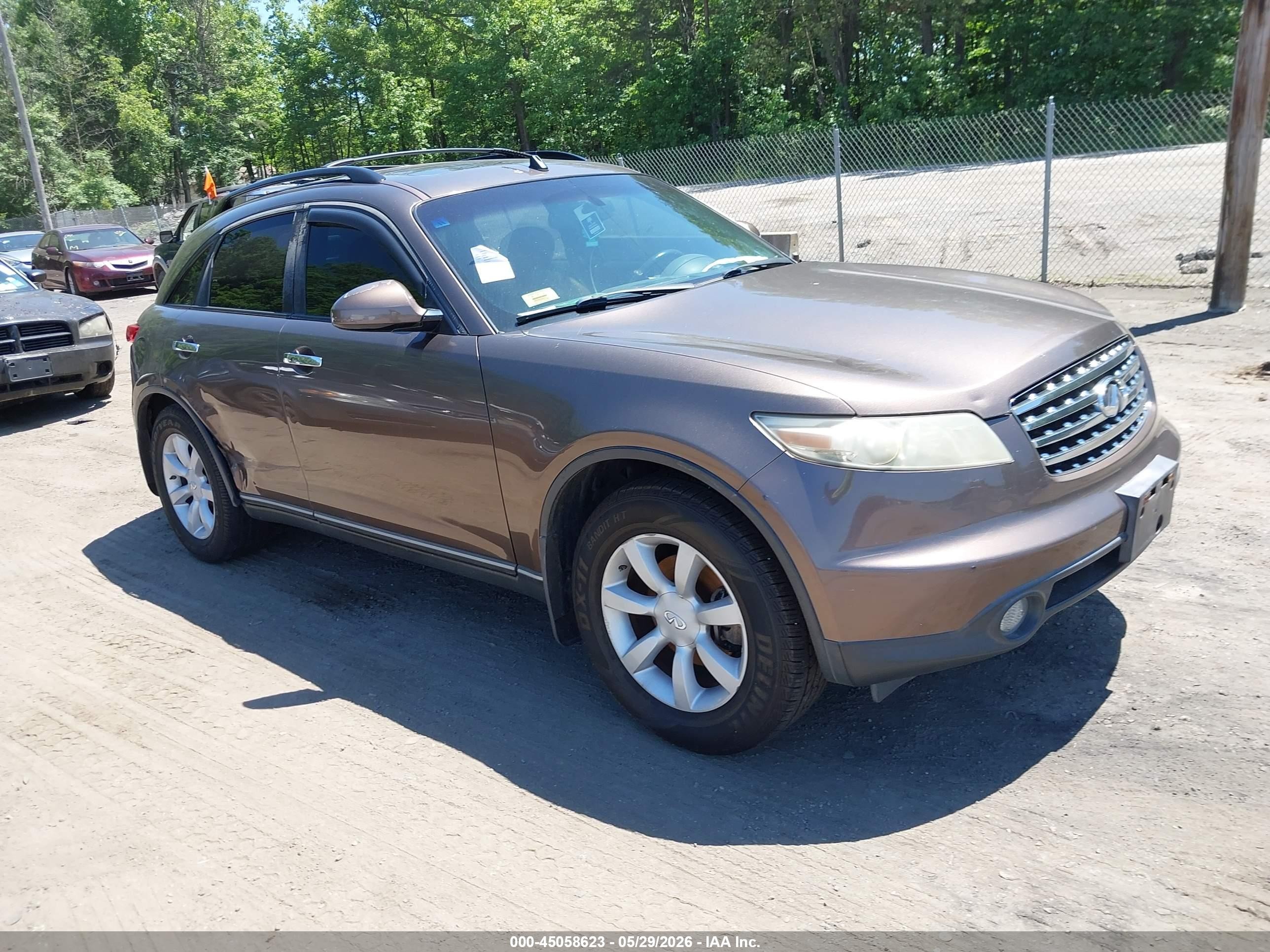 2005 Infiniti FX, VIN JNRAS08W55X212527 — Not stated
