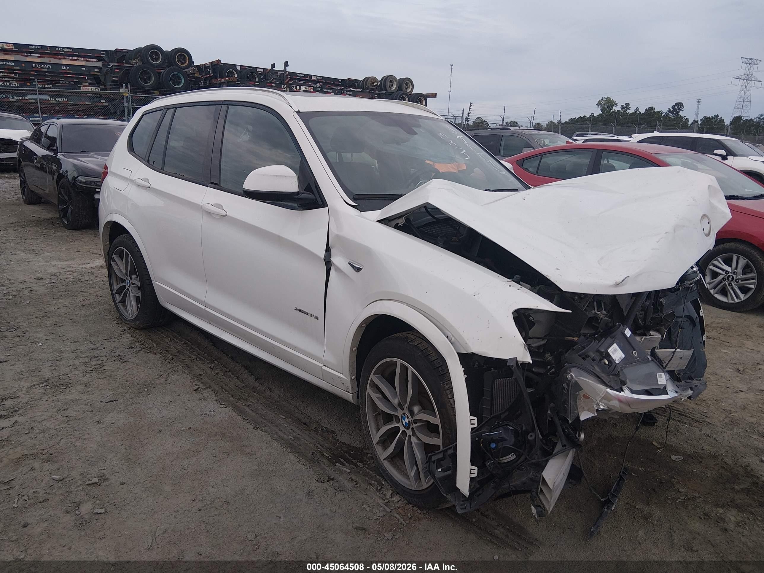 2017 BMW X3 xDrive35i, VIN 5UXWX7C59H0U39746 — Front end
