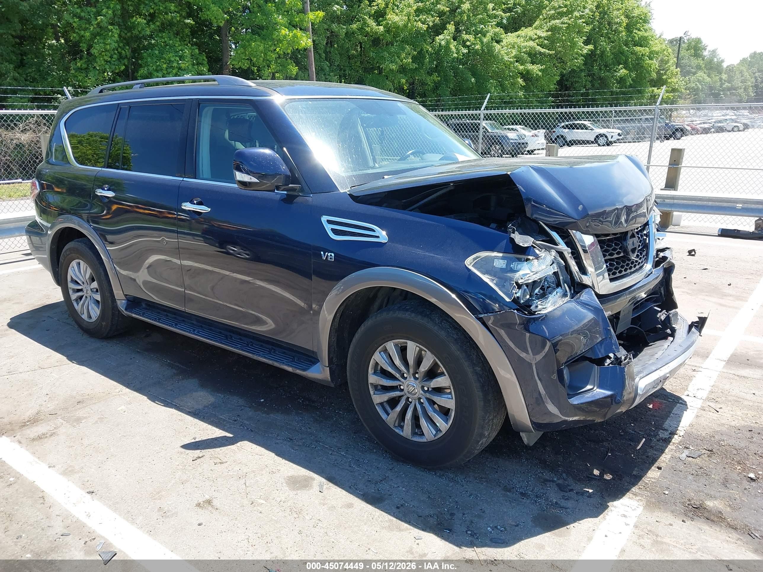 2018 Nissan Armada SV, VIN JN8AY2ND0J9059085 — Front end