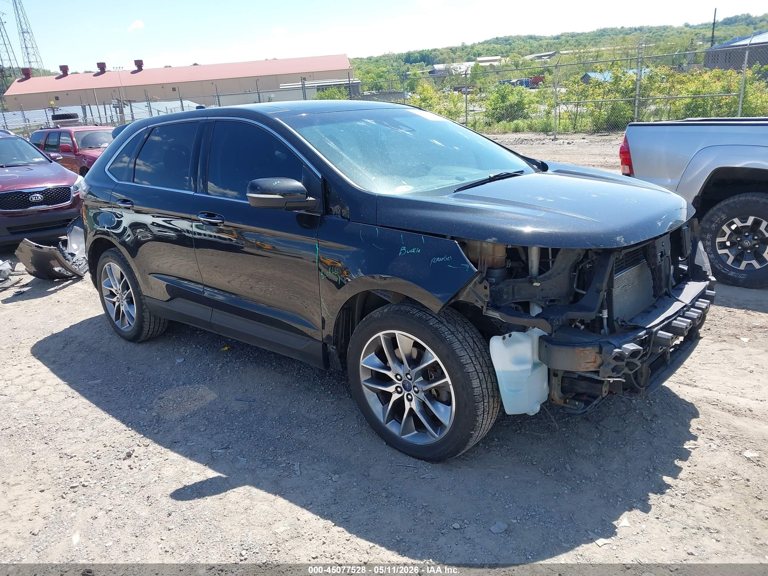2015 Ford Edge Titanium, VIN 2FMPK4K86FBC19695 — Front end