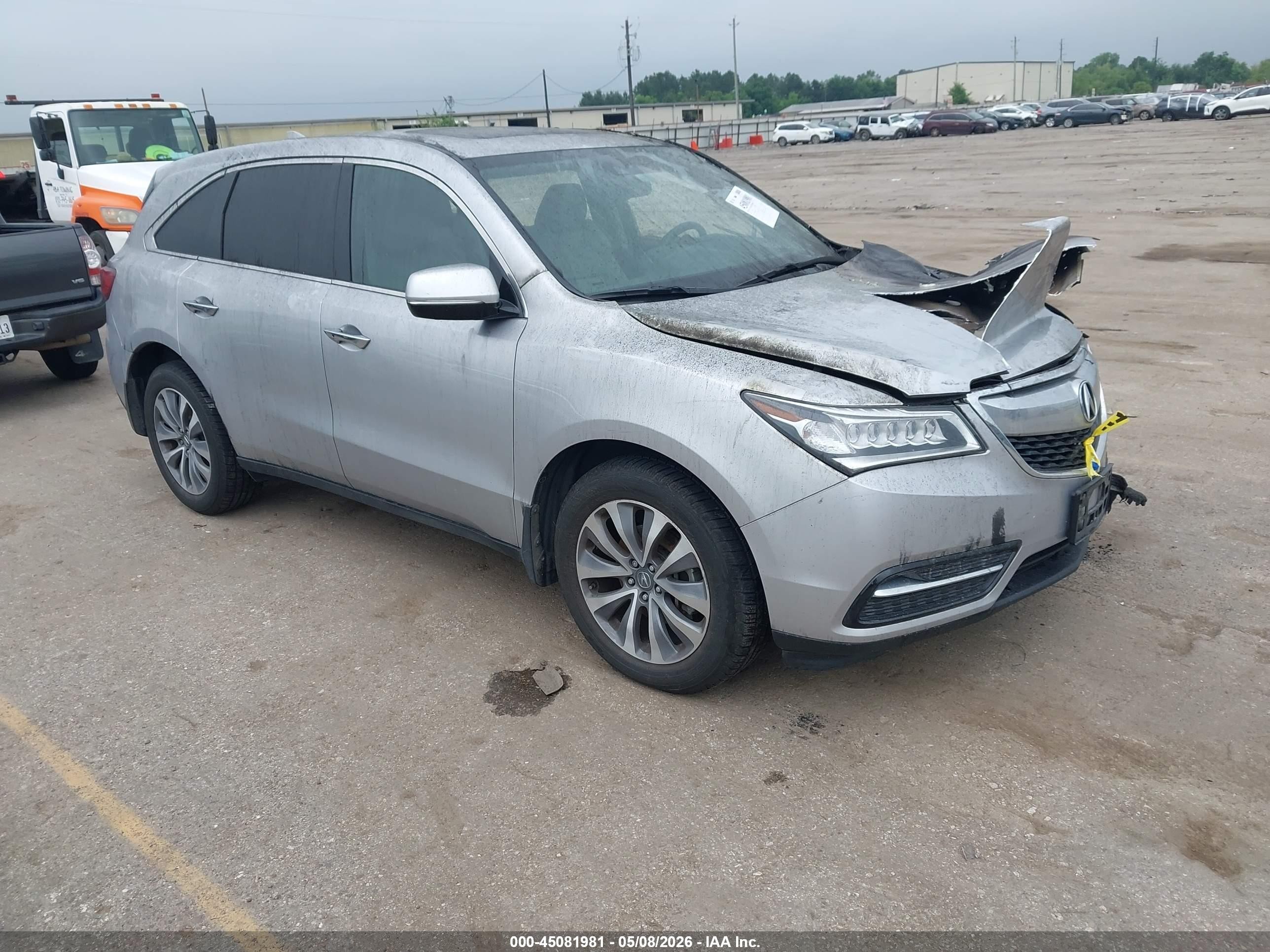2014 Acura MDX Technology, VIN 5FRYD4H42EB048886 — Engine fire