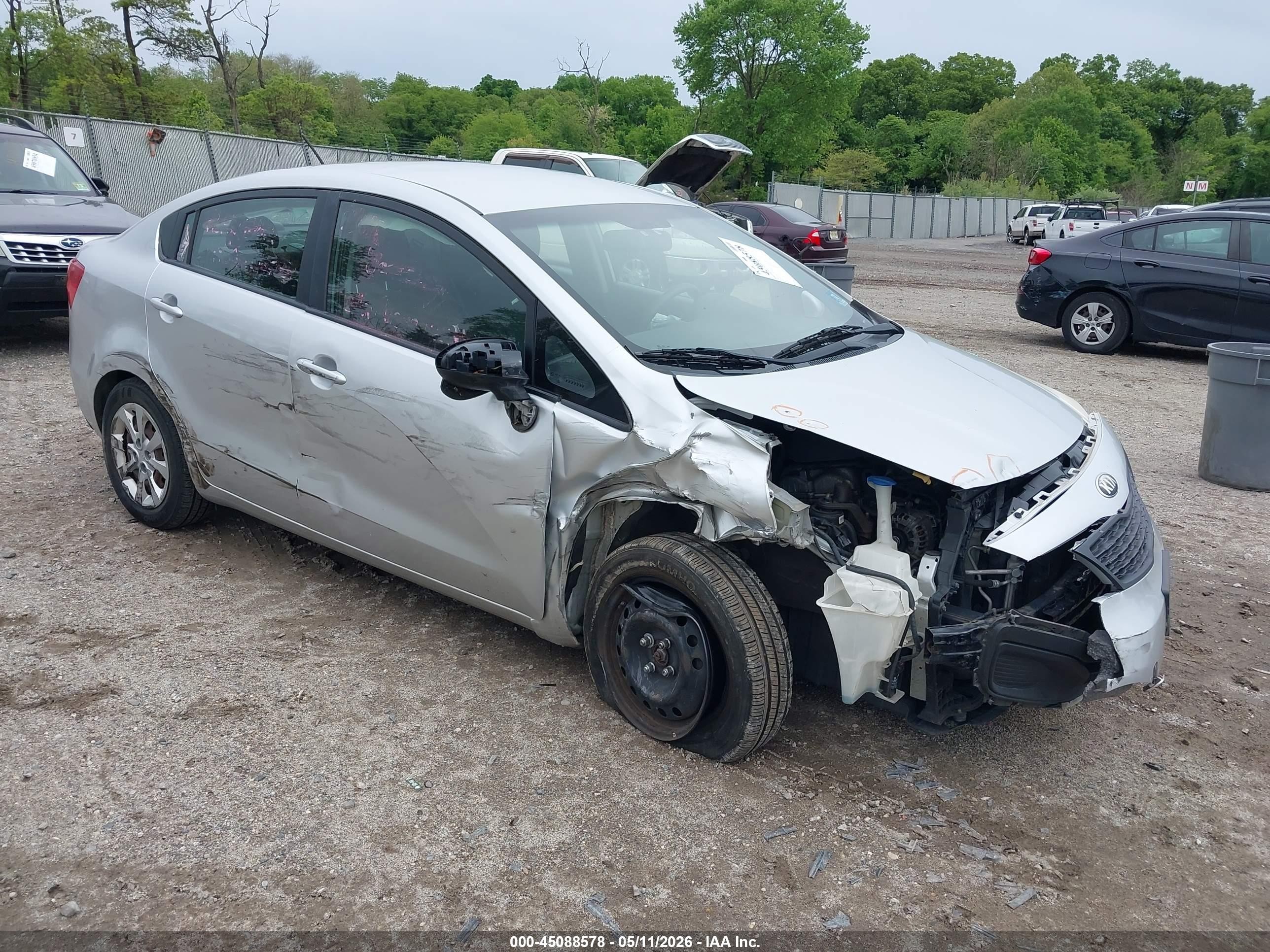 2013 Kia Rio LX, VIN KNADM4A36D6178324 — Front end