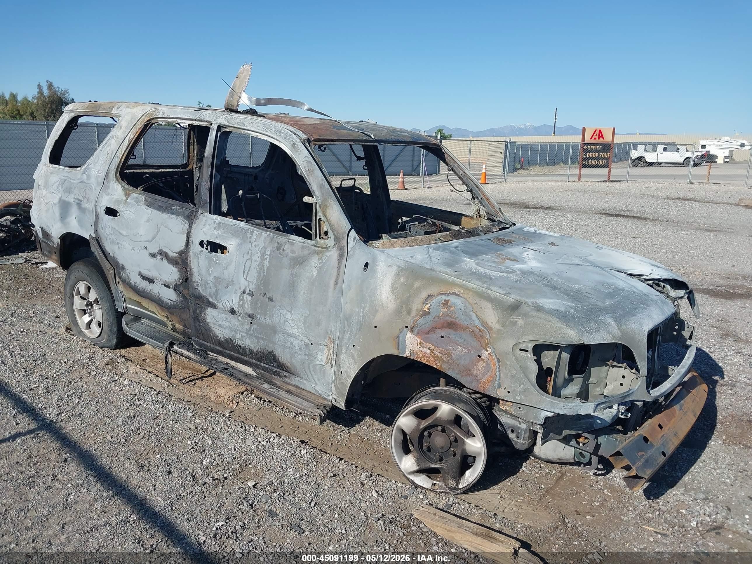 2002 Toyota Sequoia SR5, VIN 5TDBT44A02S110024 — Burn