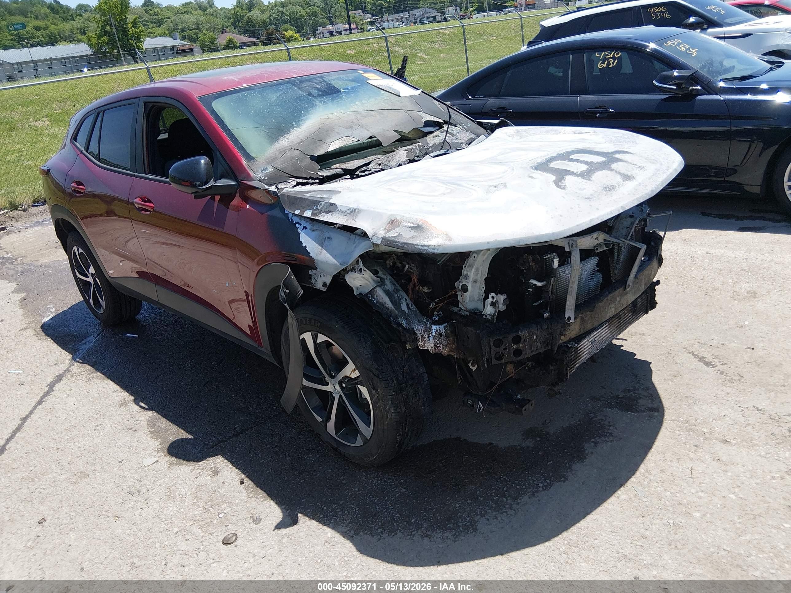 2024 Chevrolet Trax 1RS, VIN KL77LGE25RC050250 — Engine fire