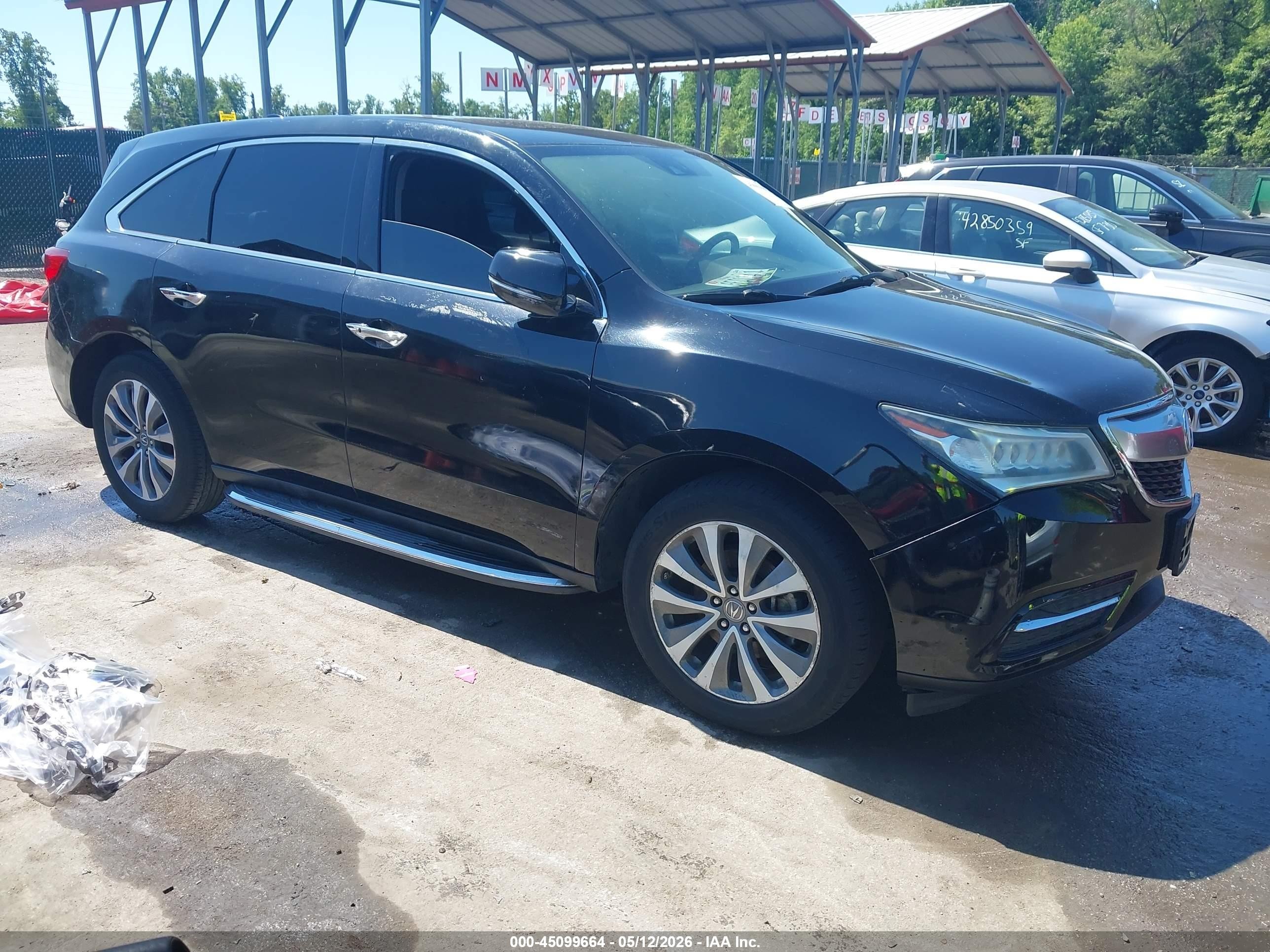 2015 Acura MDX Technology, VIN 5FRYD4H47FB028327 — Interior fire