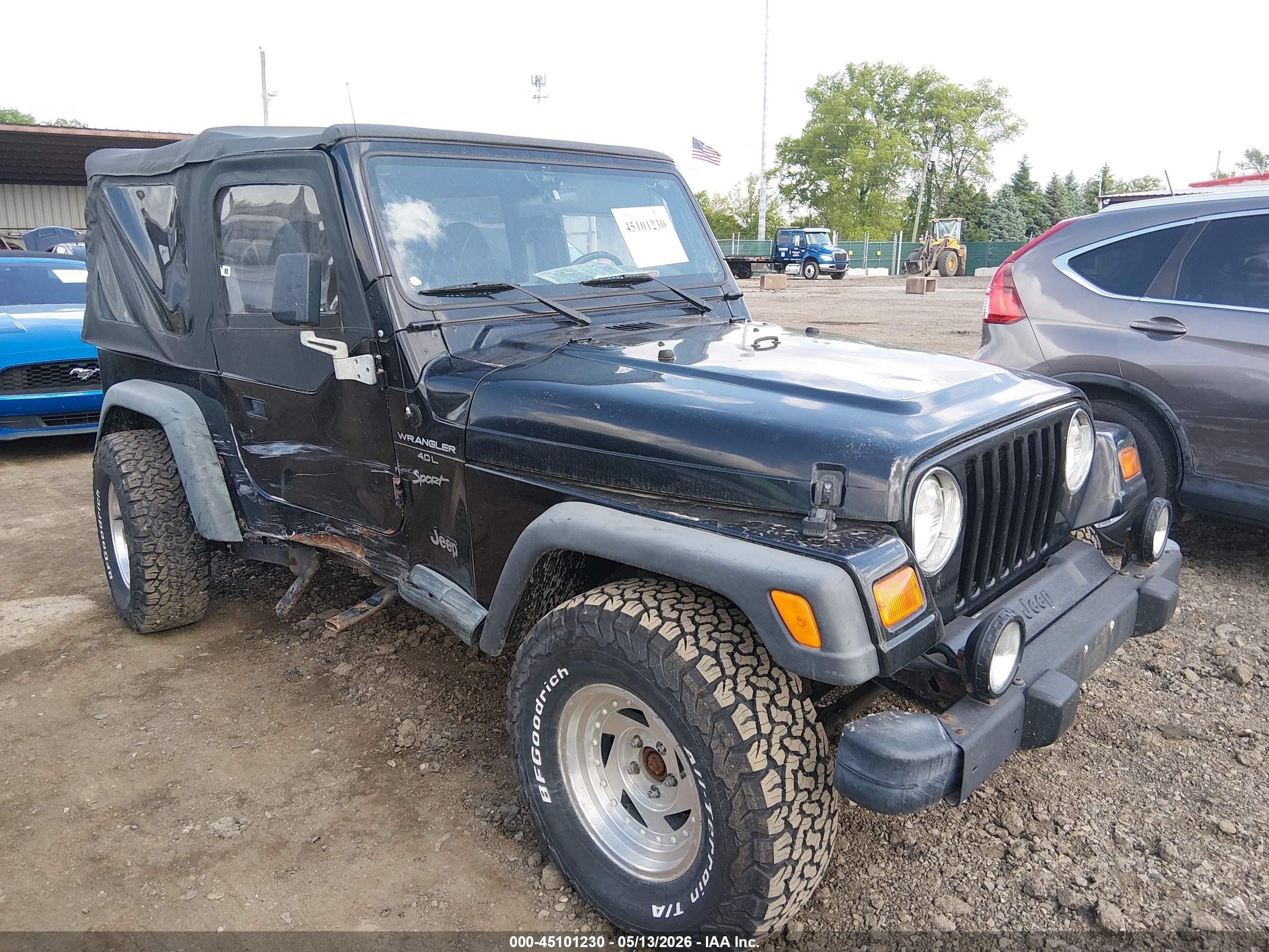 1999 Jeep Wrangler Sport, VIN 1J4FY19S9XP466132 — Side
