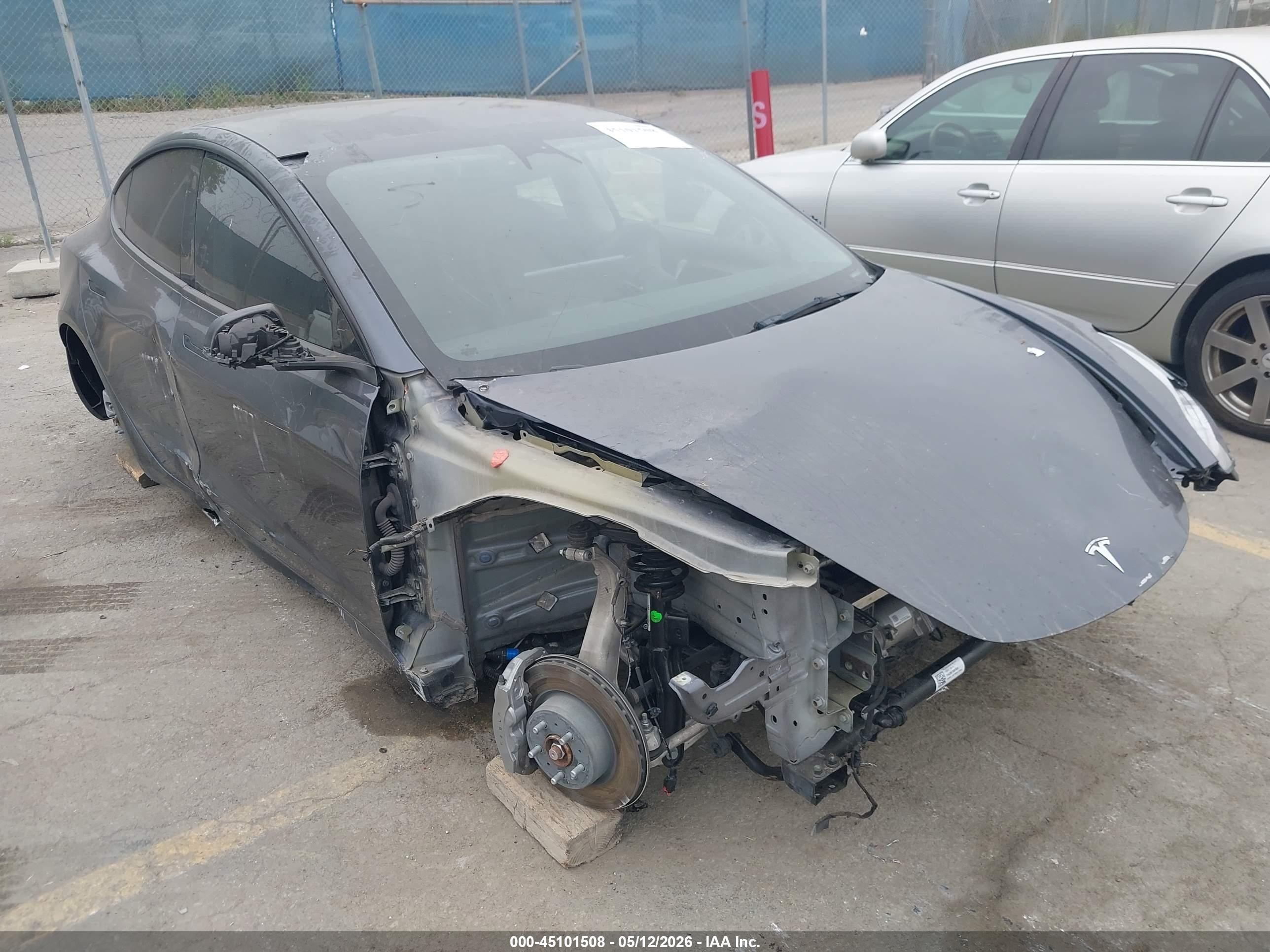 2022 Tesla Model 3 Long Range, VIN 5YJ3E1EBXNF207101 — Vandalism
